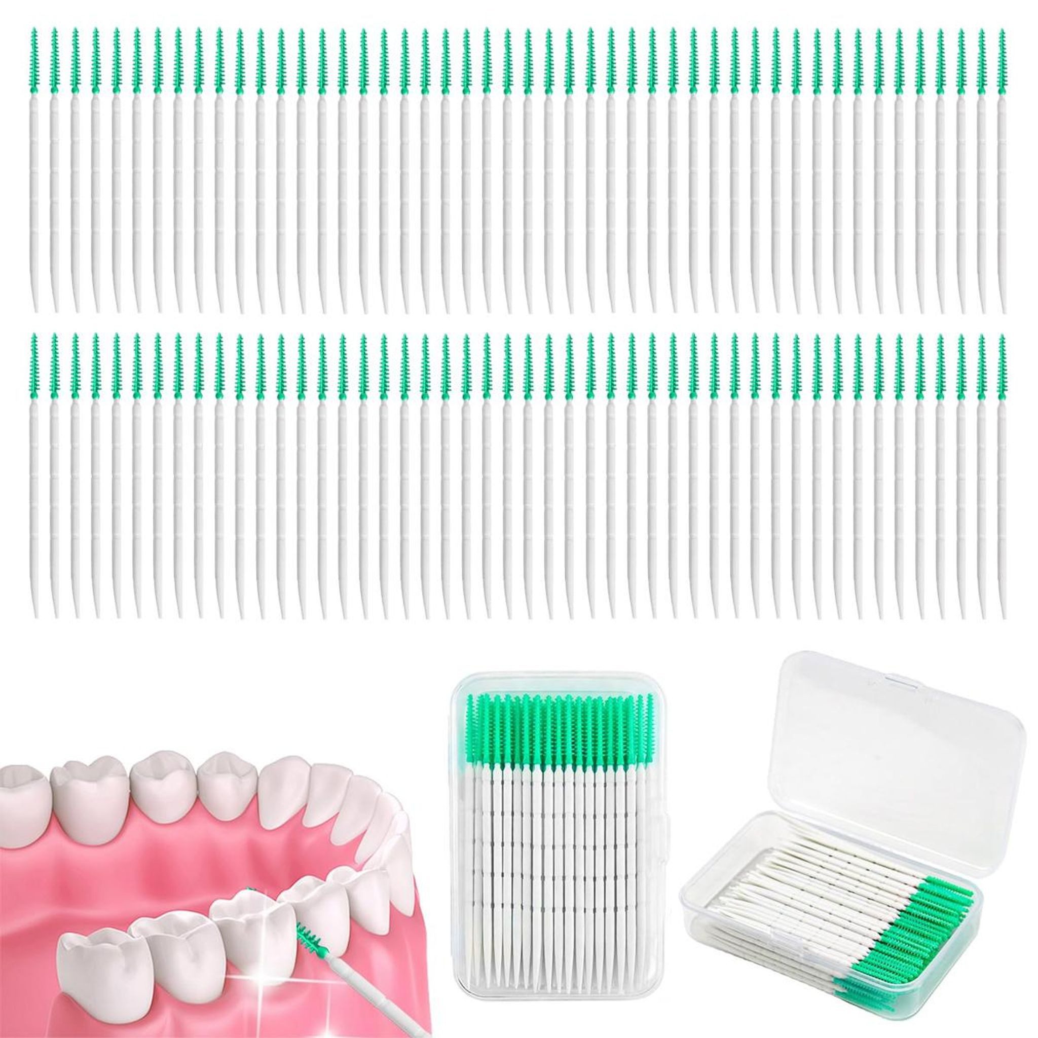 FELIXLEO Interdentalbürsten 400 Stück Interdentalbürsten Silikon Weich Zahnzwischenraumbürsten
