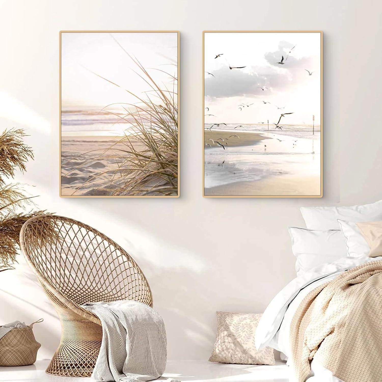 LuxusKollektion Poster Poster Set 3teilig Küstenstrand Seevogel Pampasgras Boho B 40x50cm, (3 St) – Bild 5 von 5