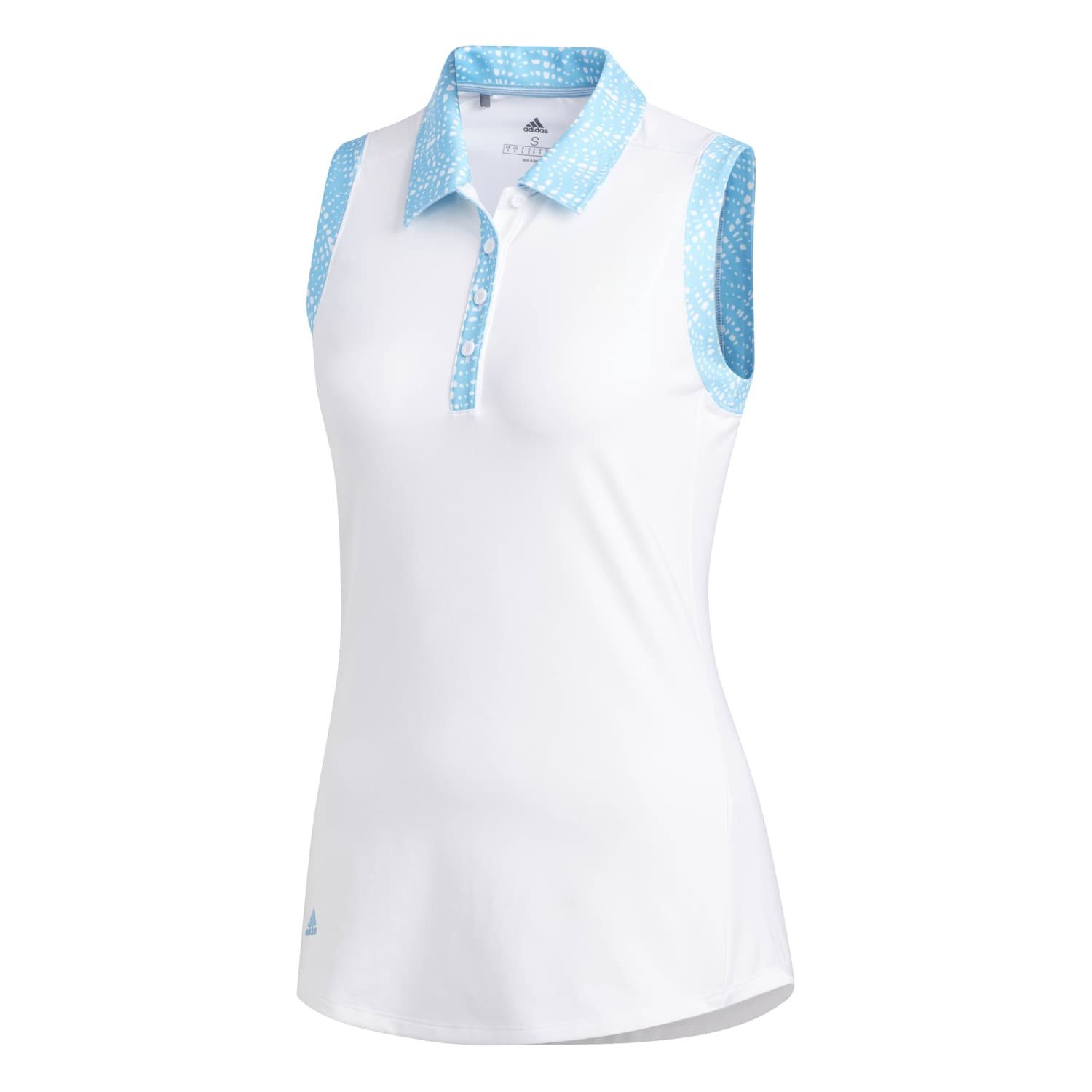 adidas Sportswear Poloshirt Adidas Golf Polo Ultimate365 Printed Sleeveless Weiß/Blau Damen