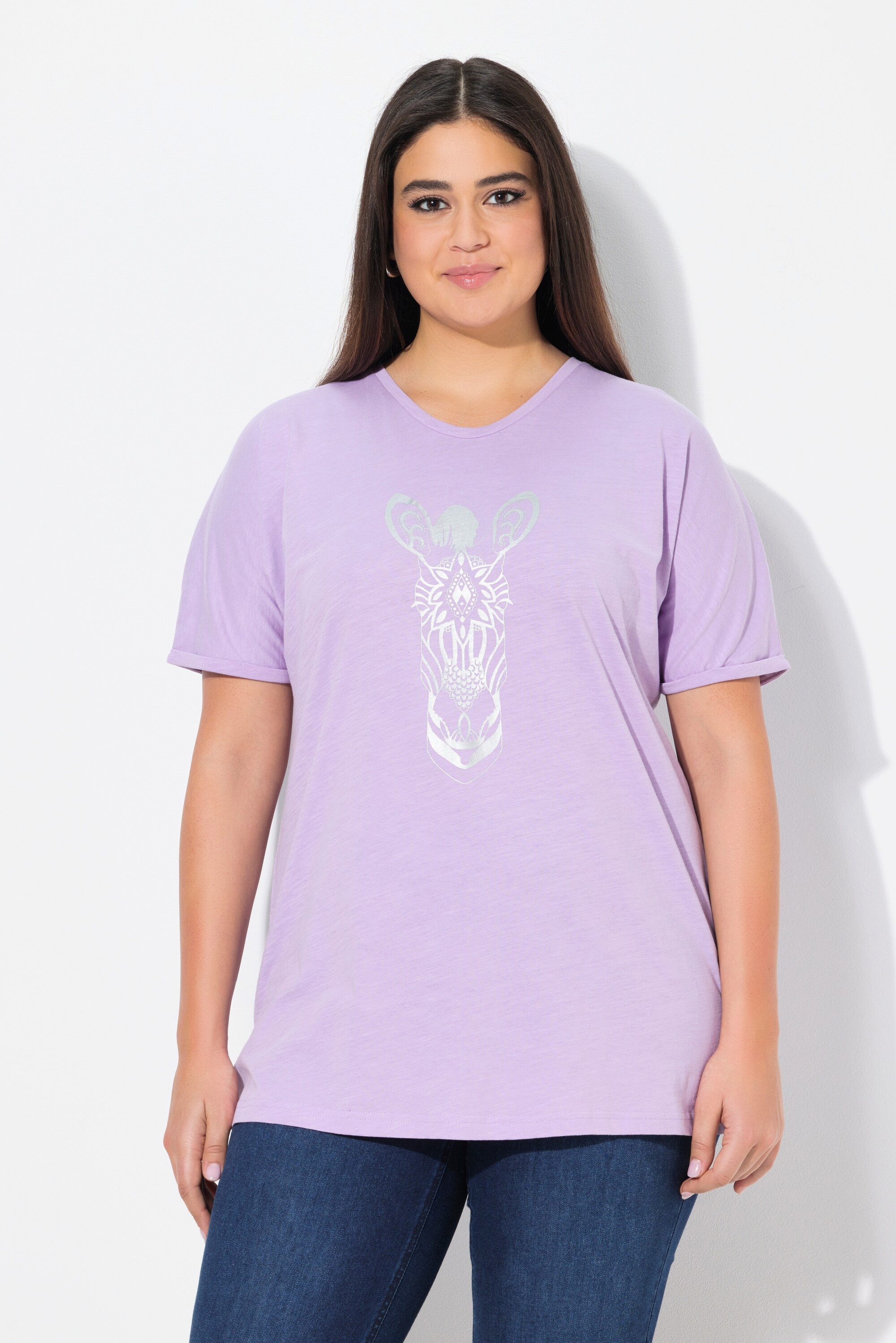 Ulla Popken T-Shirt T-Shirt Tiermotiv Oversized günstig online kaufen