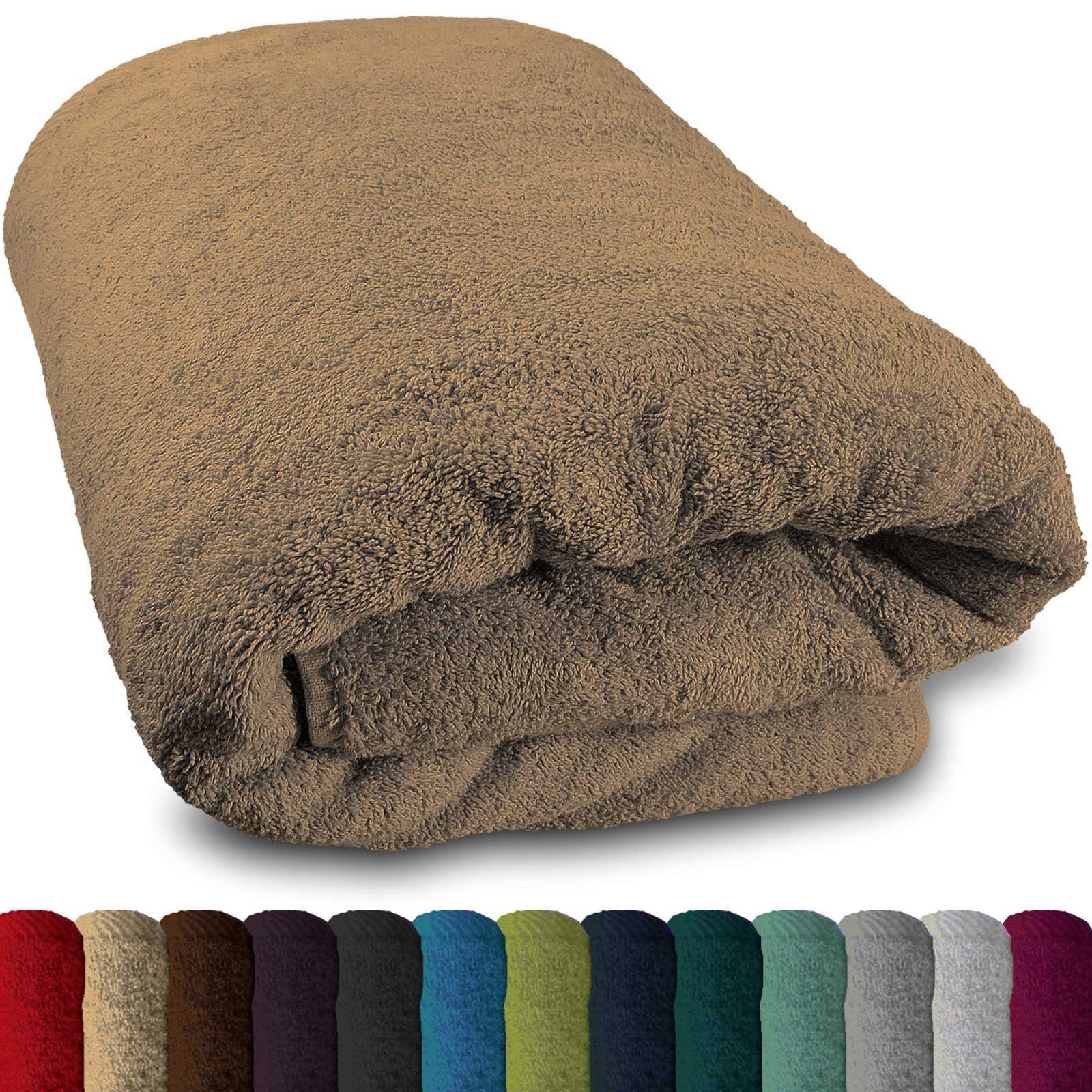 Line" Lanudo® beige 80x200 cm Lanudo Saunahandtuch Badetücher Baumwolle (1-St) div. "Pure 100% Farben,