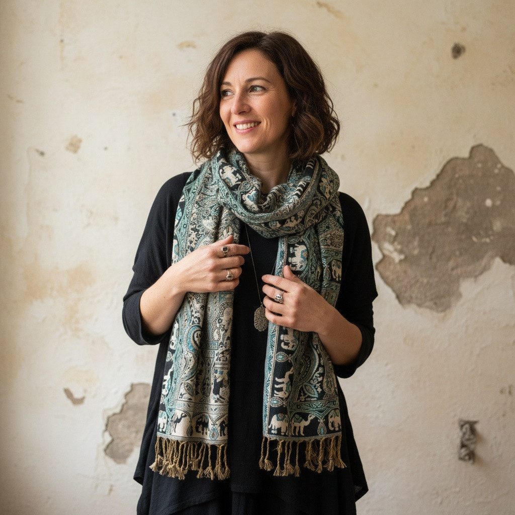 Guru-Shop Halstuch Indischer Schal, Schultertuch, Boho Stola mit.. günstig online kaufen