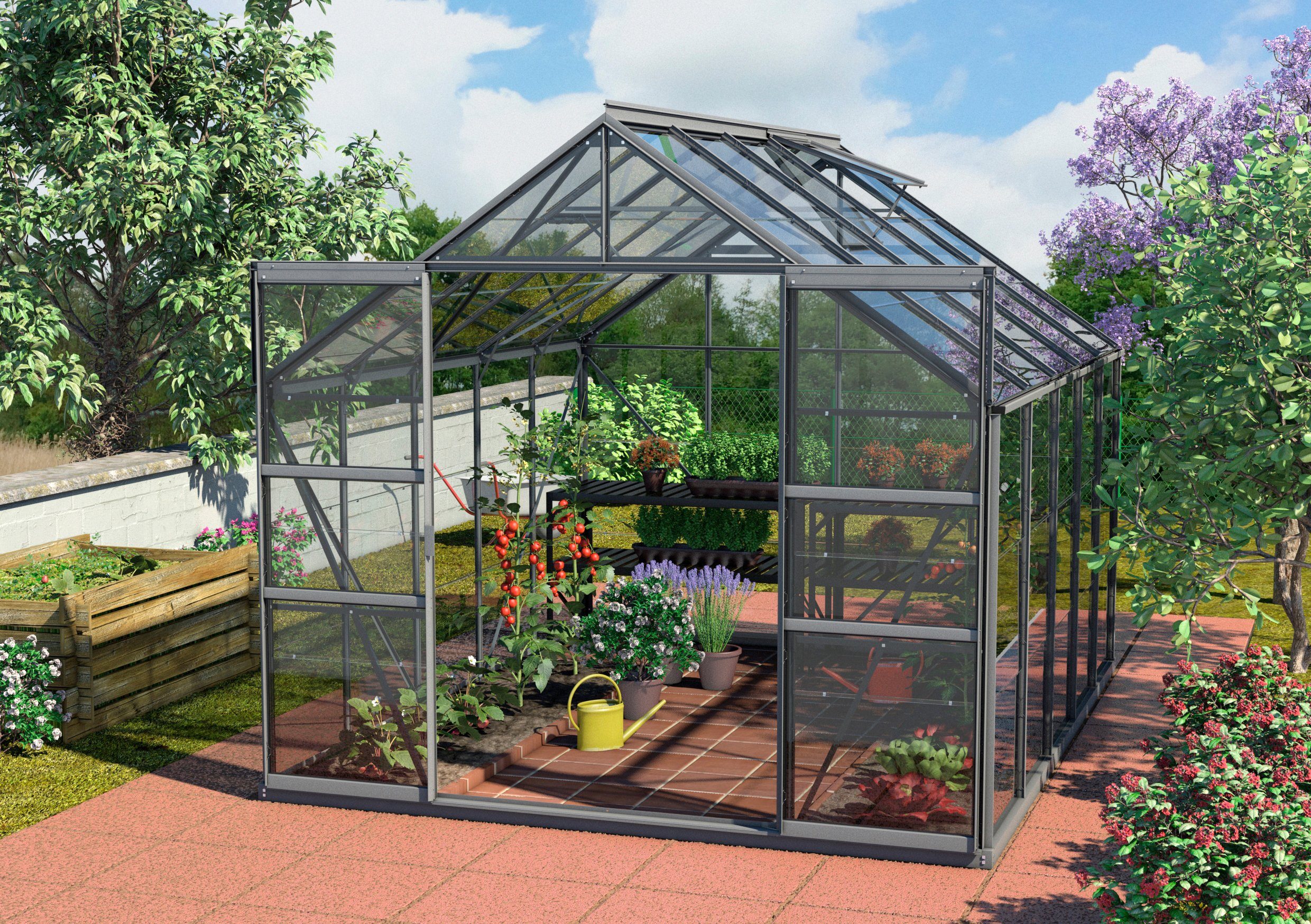 KONIFERA Gewächshaus Calisto 8300, BxTxH: 257 x 321 x 232 cm, 3 mm Wandstär günstig online kaufen