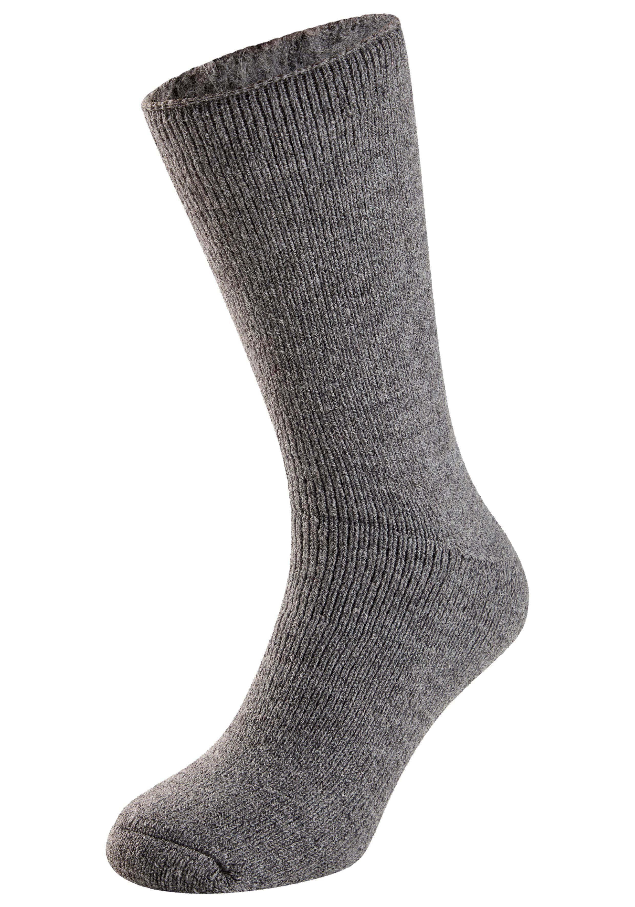 Heatkeeper Socken (2-Paar) Doppelpack gefütterte Wintersocken in schwarz und grau