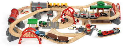 BRIO® Spielzeug-Eisenbahn »BRIO® WORLD Straßen & Schienen Bahn Set Deluxe«, (Set), FSC®-Holz aus gewissenhaft bewirtschafteten Wäldern