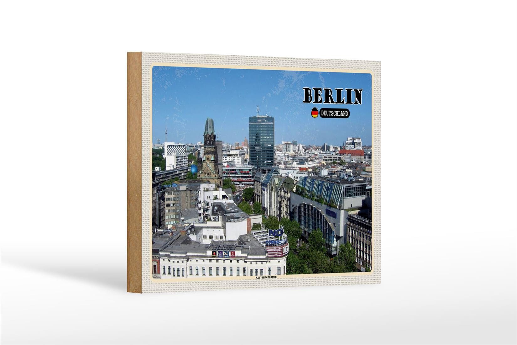 Holzbild Städte Berlin Hauptstadt Kurfürstendamm 18x12 cm