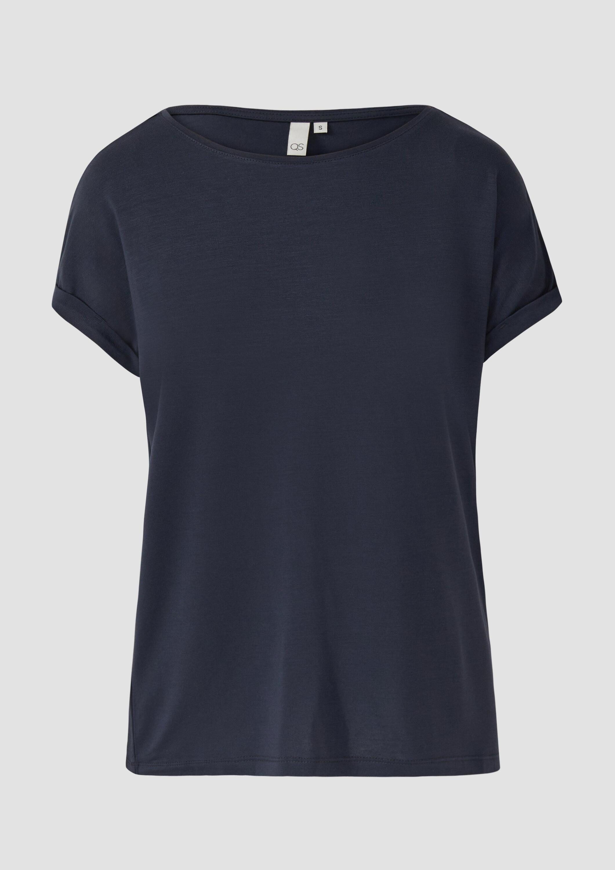 QS Kurzarmshirt T-Shirt T-Shirt aus Lyocellmix