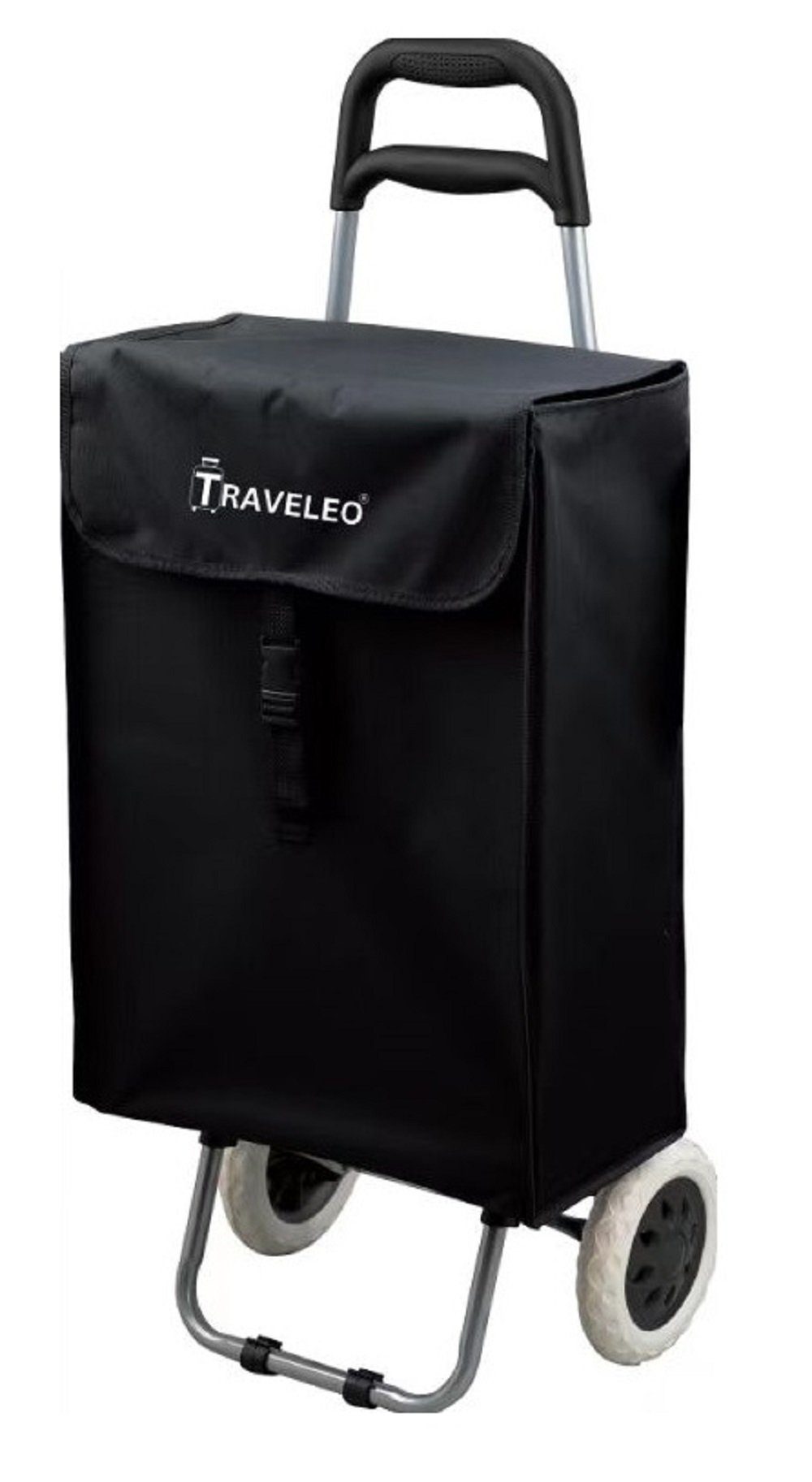 Cheffinger Einkaufstrolley 45L Einkauf Trolley Einkaufswagen Shopping Tasche Aluminium Stabil Schwarz