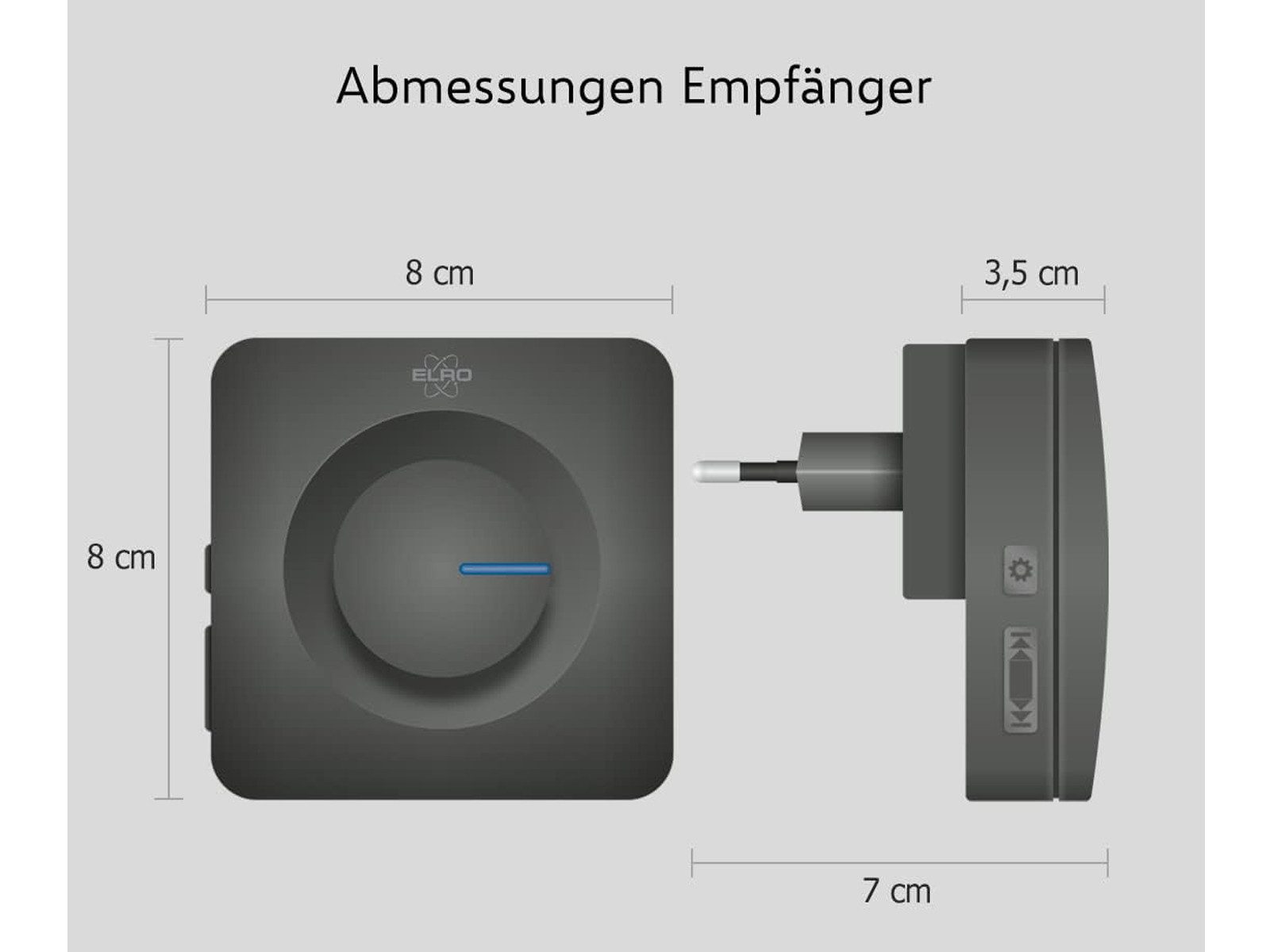 Elro Türklingel-Set, 2 Empfänger, 52 Klingeltöne, (3-tlg), Funkklingel mit Batterie Klingelanlage mit 2 Türgongs für Schwerhörige – Bild 4 von 5