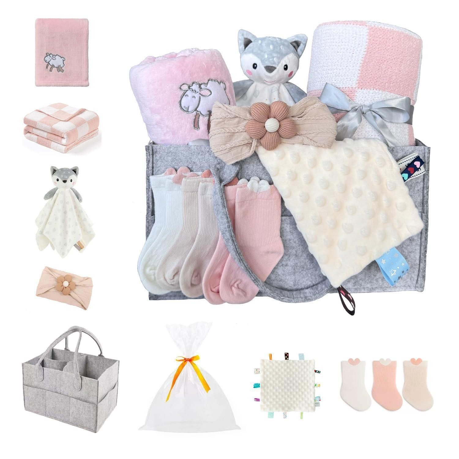 LuxusKollektion Allzweckkorb Baby Geschenkset Mädchen mit Windelkorb Rosa (1 St)