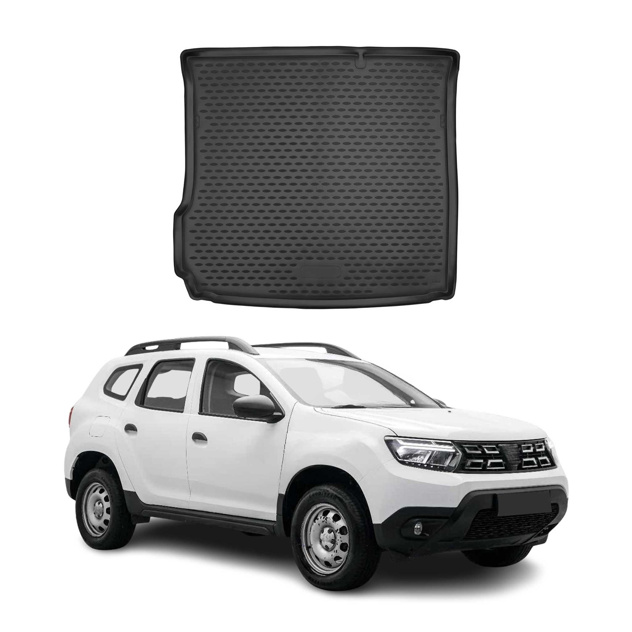 Kofferraummatte Kofferraumwanne für Dacia Duster 2018-2024 Gummi TPE Schwarz