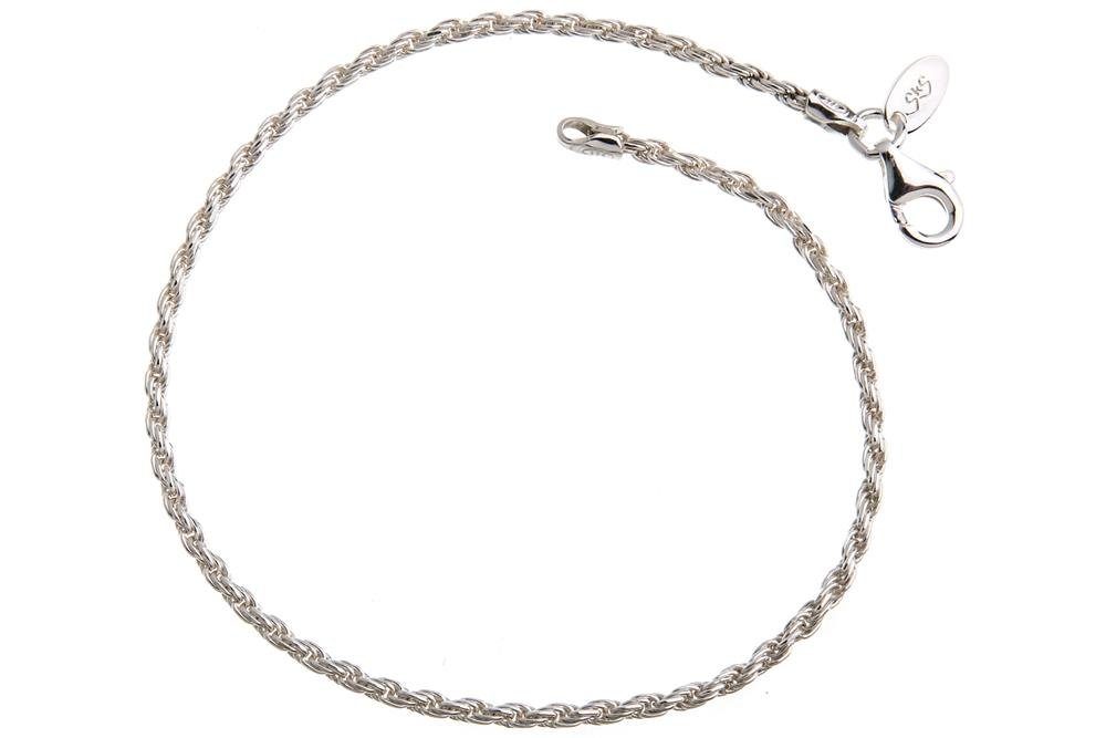 Silberarmband Kordelkette Armband 1,8mm - 925 Silber, Länge wählbar von 16-25cm