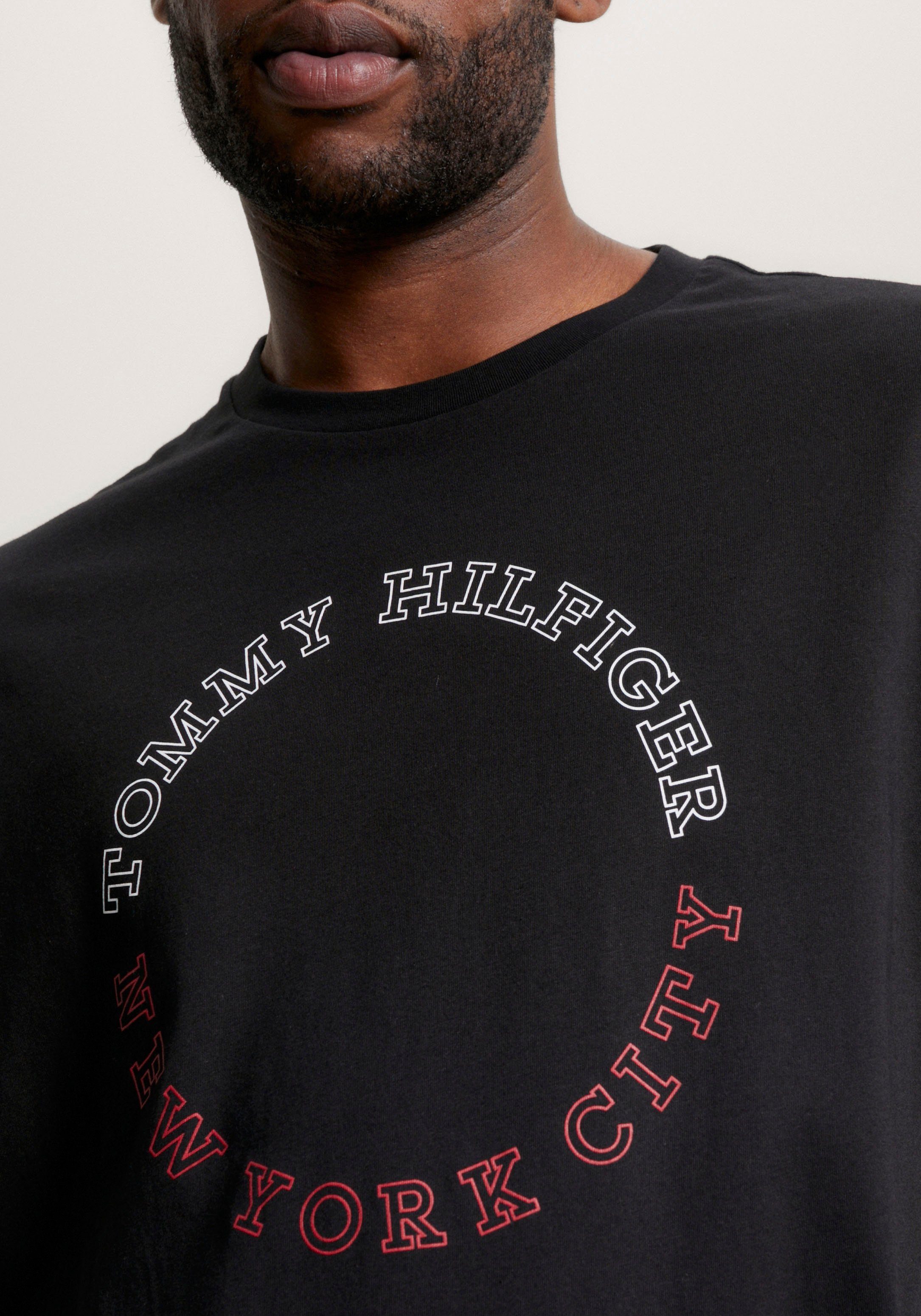 TEE-B & Hilfiger Tall Tommy T-Shirt BT-MONOTYPE ROUNDLE Big Black