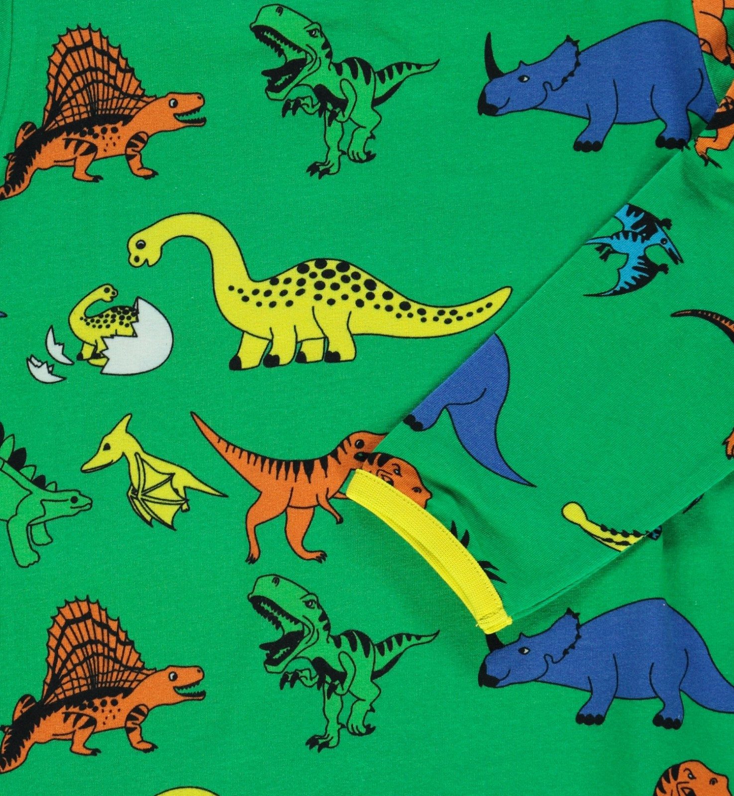 Småfolk Langarmshirt SMAFOLK Langarmshirt Longsleeve grün mit allover Dino Print