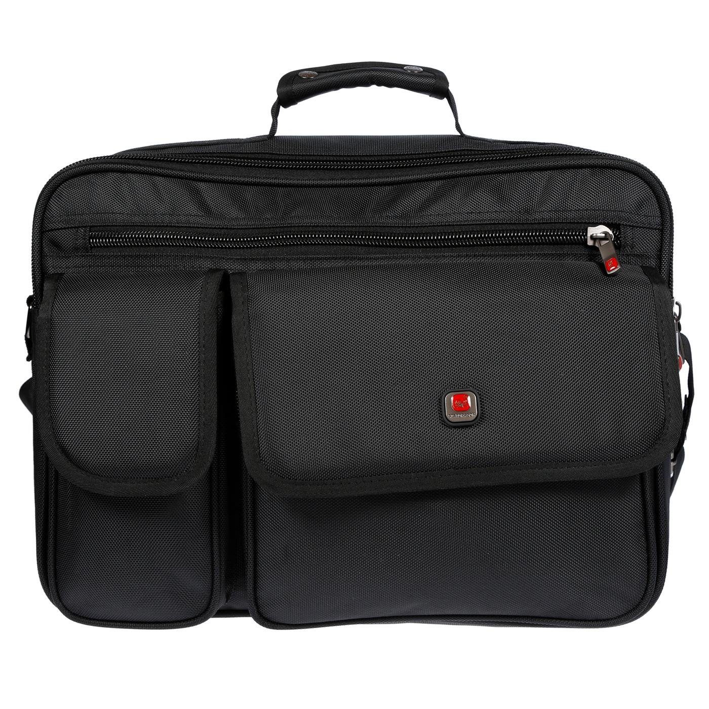 Christian Wippermann Umhängetasche Umhängetasche Laptoptasche 17 Zoll Herren Tasche, Messenger Bag Damen Schwarz – Bild 5 von 5