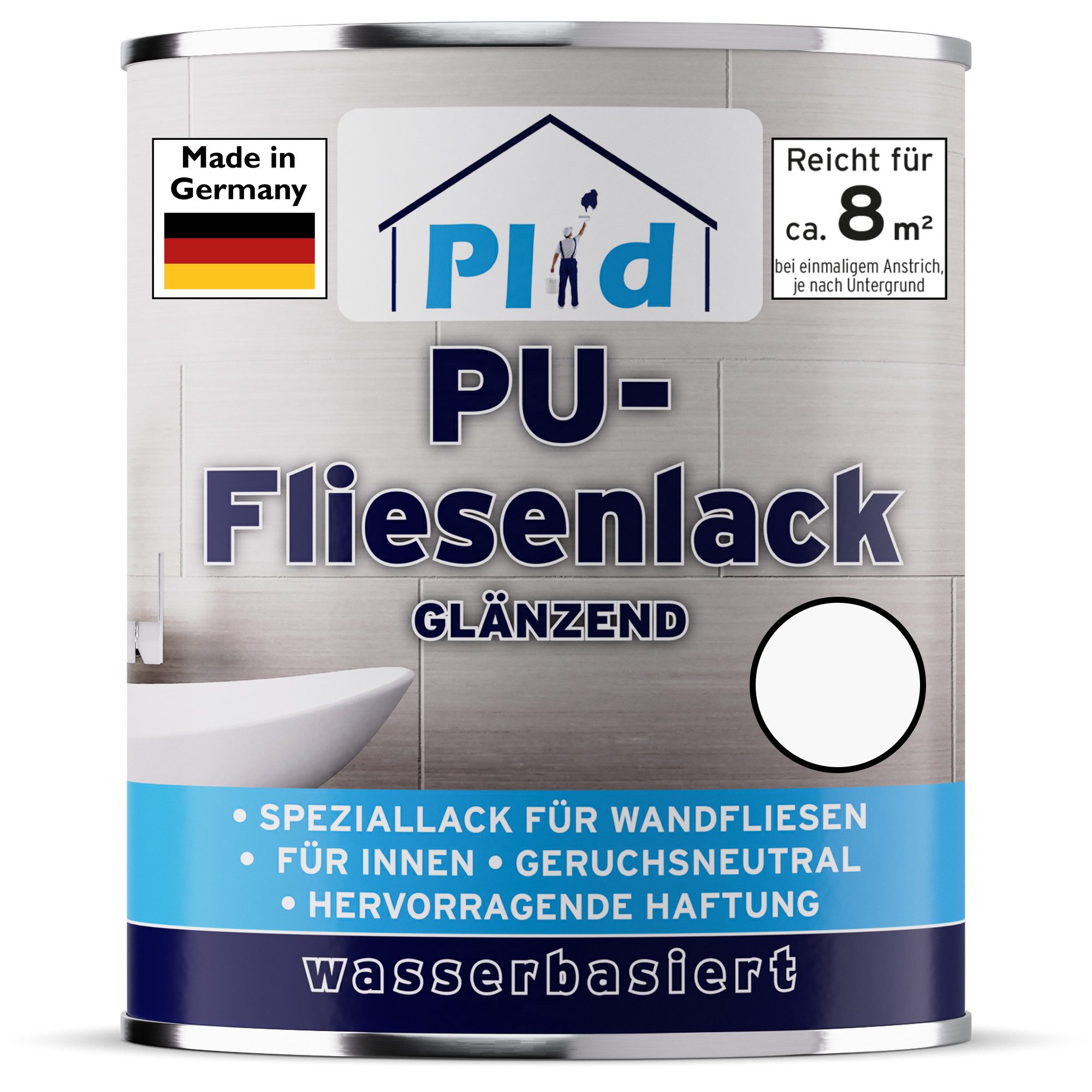 plid Fliesenlack Fliesenlack Fliesen Lack Fliesenfarbe Fliesen / Lackieren Bad Küche, schnelltrocknend, spritzwasserbeständig, verarbeitungsfertig