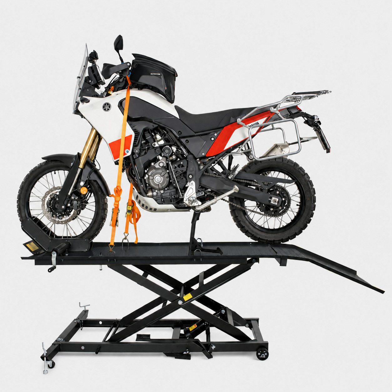 TRUTZHOLM Hydraulikheber Motorradhebebühne hydraulisch 560 kg Breite 60 cm Scherenheber Heber, (1 St), Platzsparend verstaubar, abnehmbare Auffahrrampe, stufenloses Heben