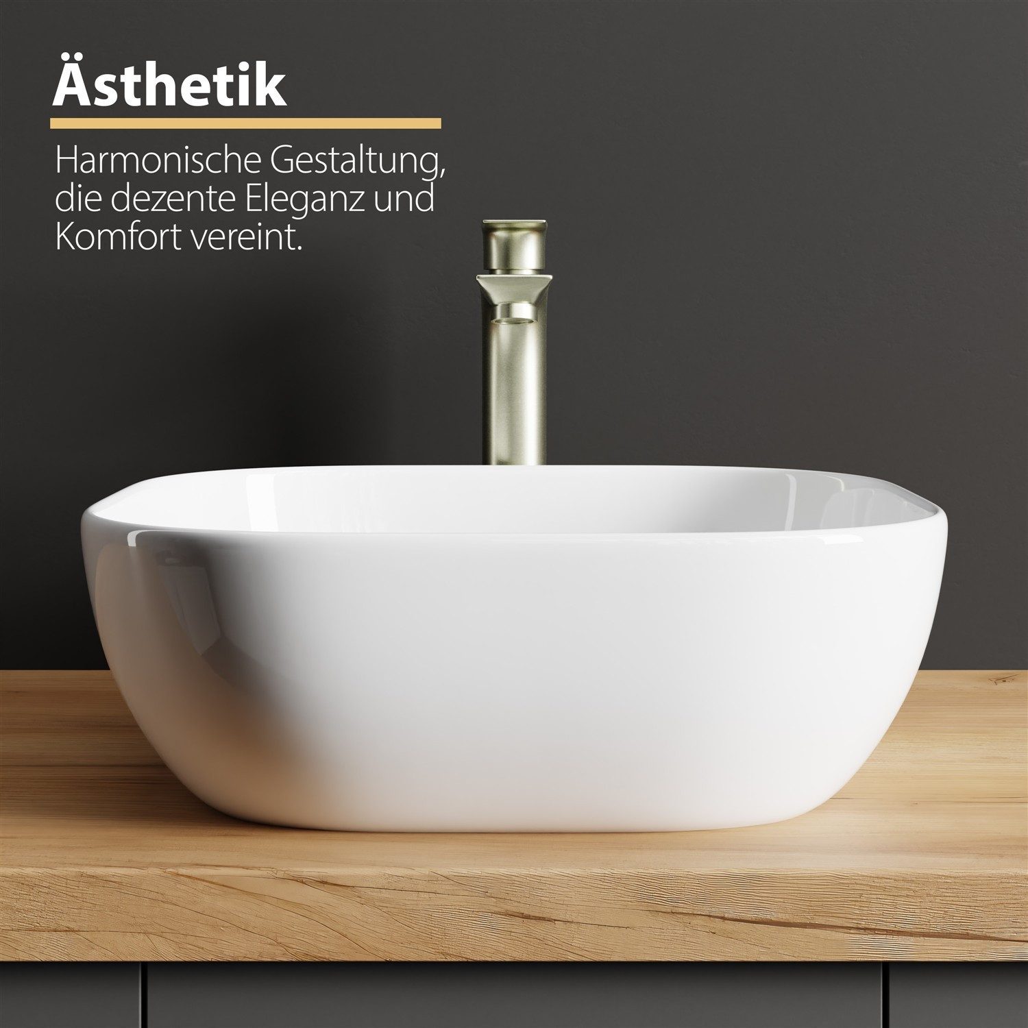 Planetmöbel Badarmatur Einhebelmischer Armatur für Waschbecken Waschtisch – 17 cm Höhe (Einhebelmischer für Warm- und Kalt, Bad-Mischbatterie mit Keramik-Kartusche) 17 cm hoch