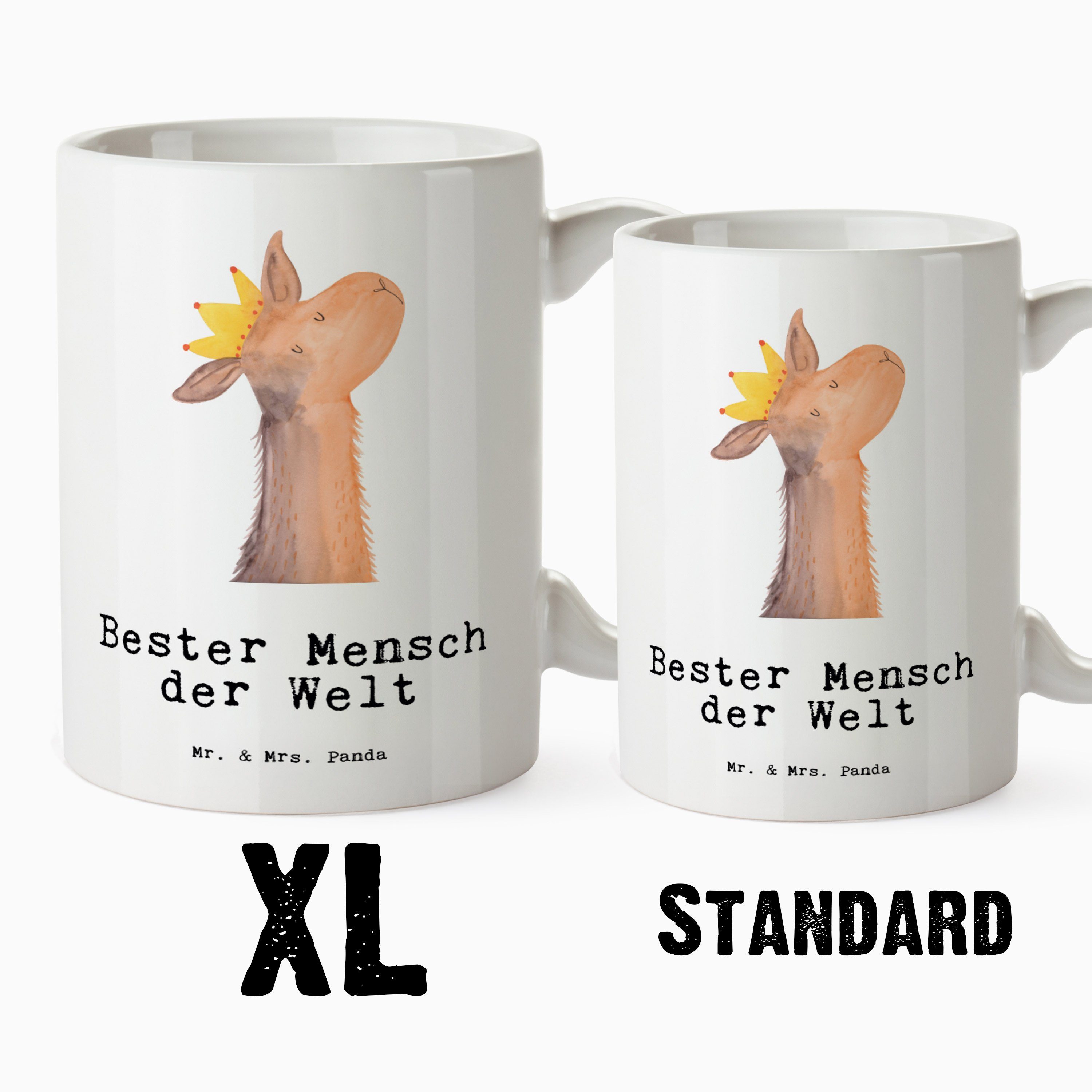 Mr. & Weiß Welt Tasse Mrs. XL Panda Mensch - Partner, Geb, Lama der Geschenk, XL Keramik Tasse - Tasse, Bester