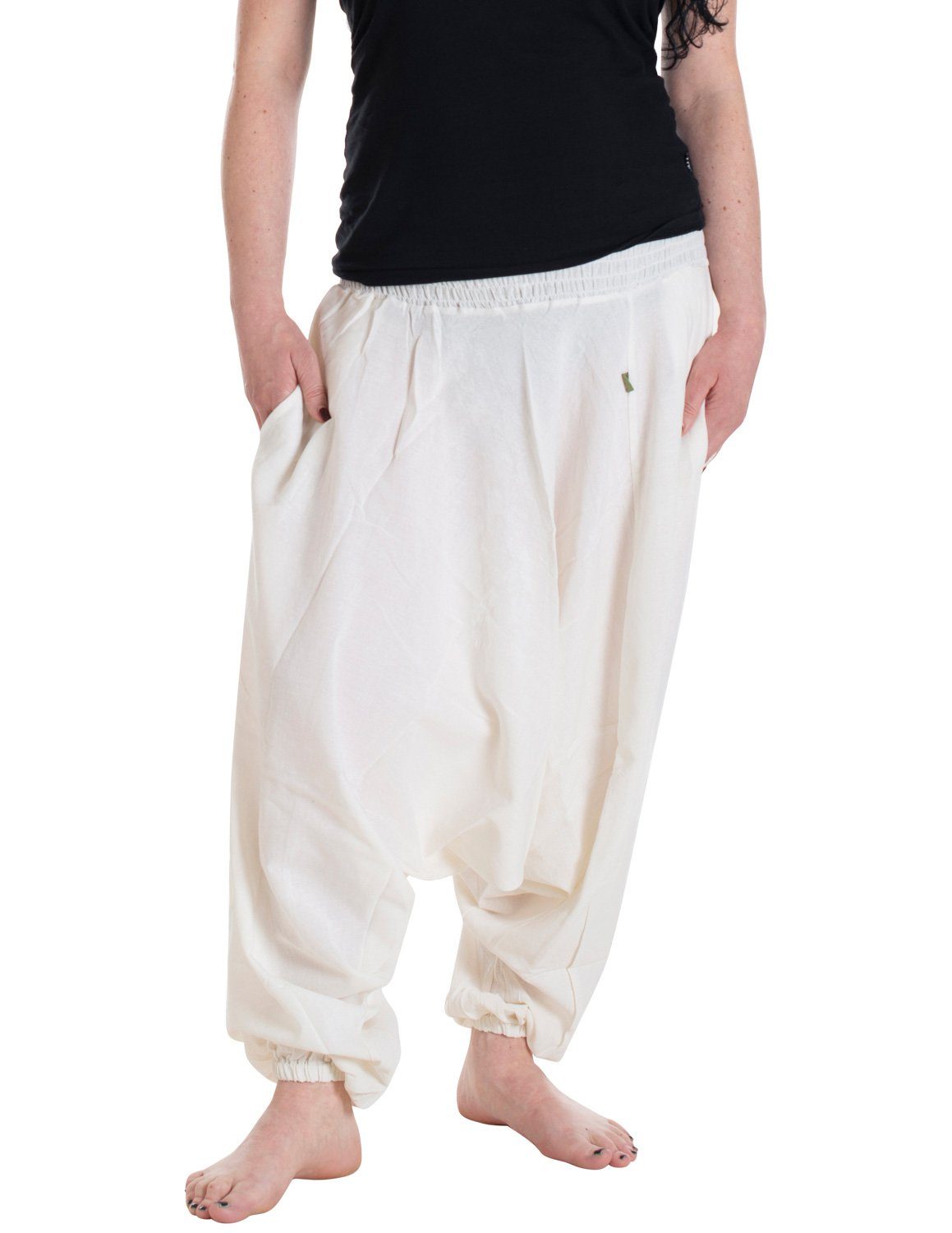 Vishes Haremshose Unisex Haremshose Einfarbig Einheitsgröße 34-46 Orientalisch, Yoga, Festival, Hippie Style