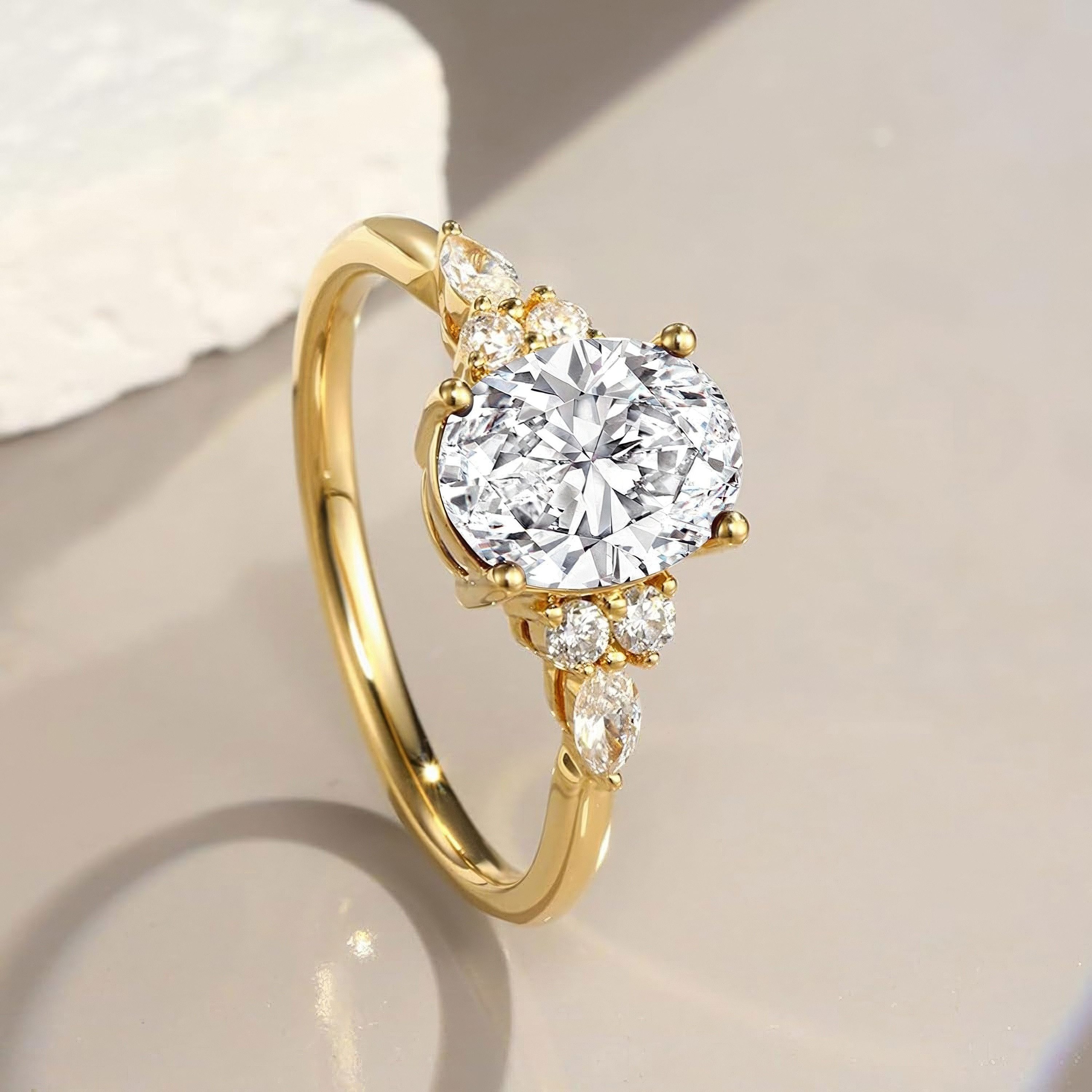 Jumpeak Diamantring Diamantring, 1,5ct-2ct 14K Gold-Diamantring, Ehering,engagement ring, 1.5CT d Vs1 2ex,valentinstag geschenk für sie,mutter tochter geschenk
