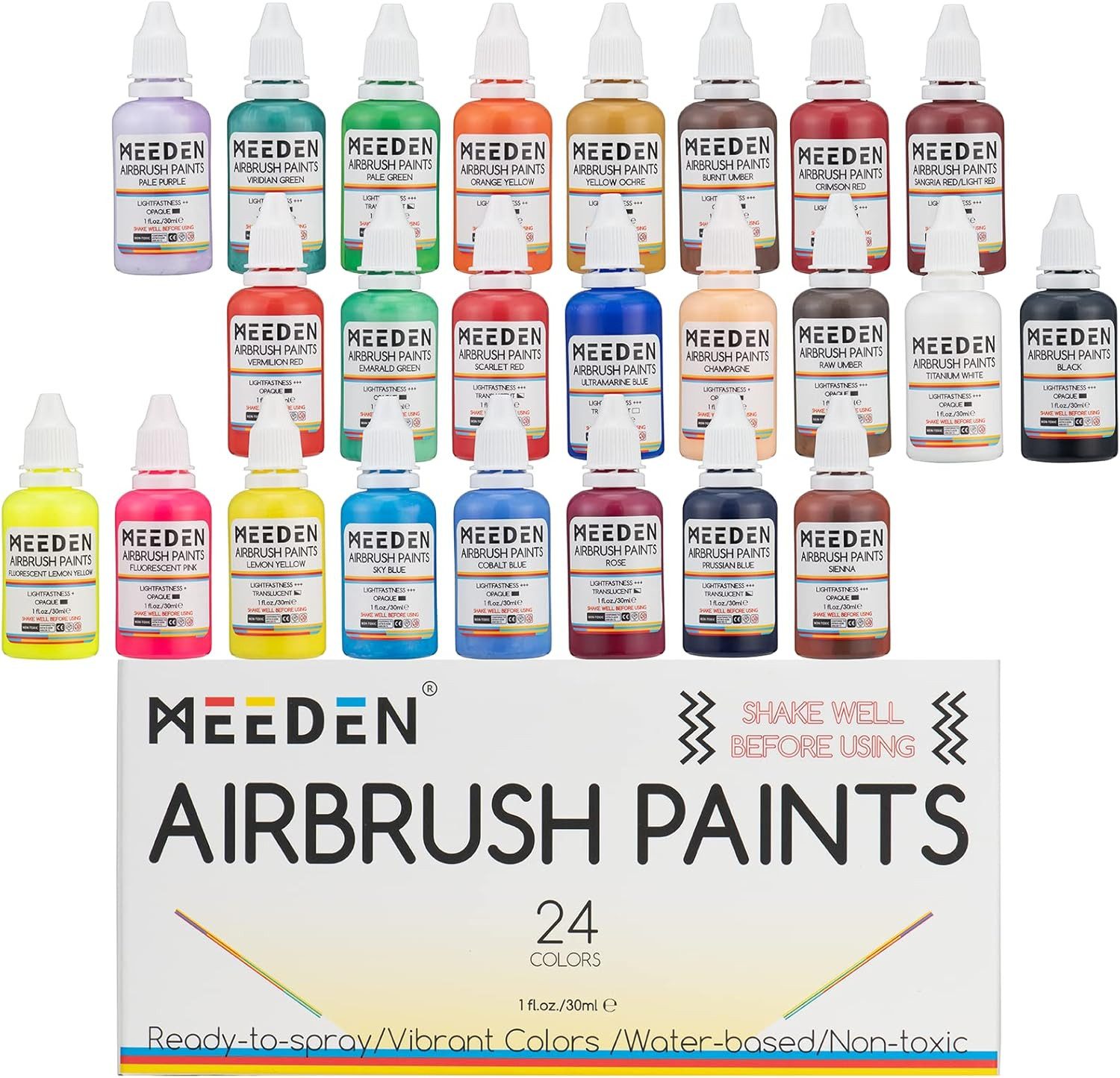 TSE Acrylfarbe MEEDEN Airbrush Farben 24er – Perfekte Farben