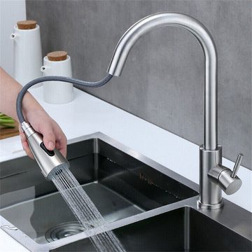Dekorative Küchenarmatur Küchenarmatur Wasserhahn 360° Küche ausziehbar Brause Einhandmischer (1-St)