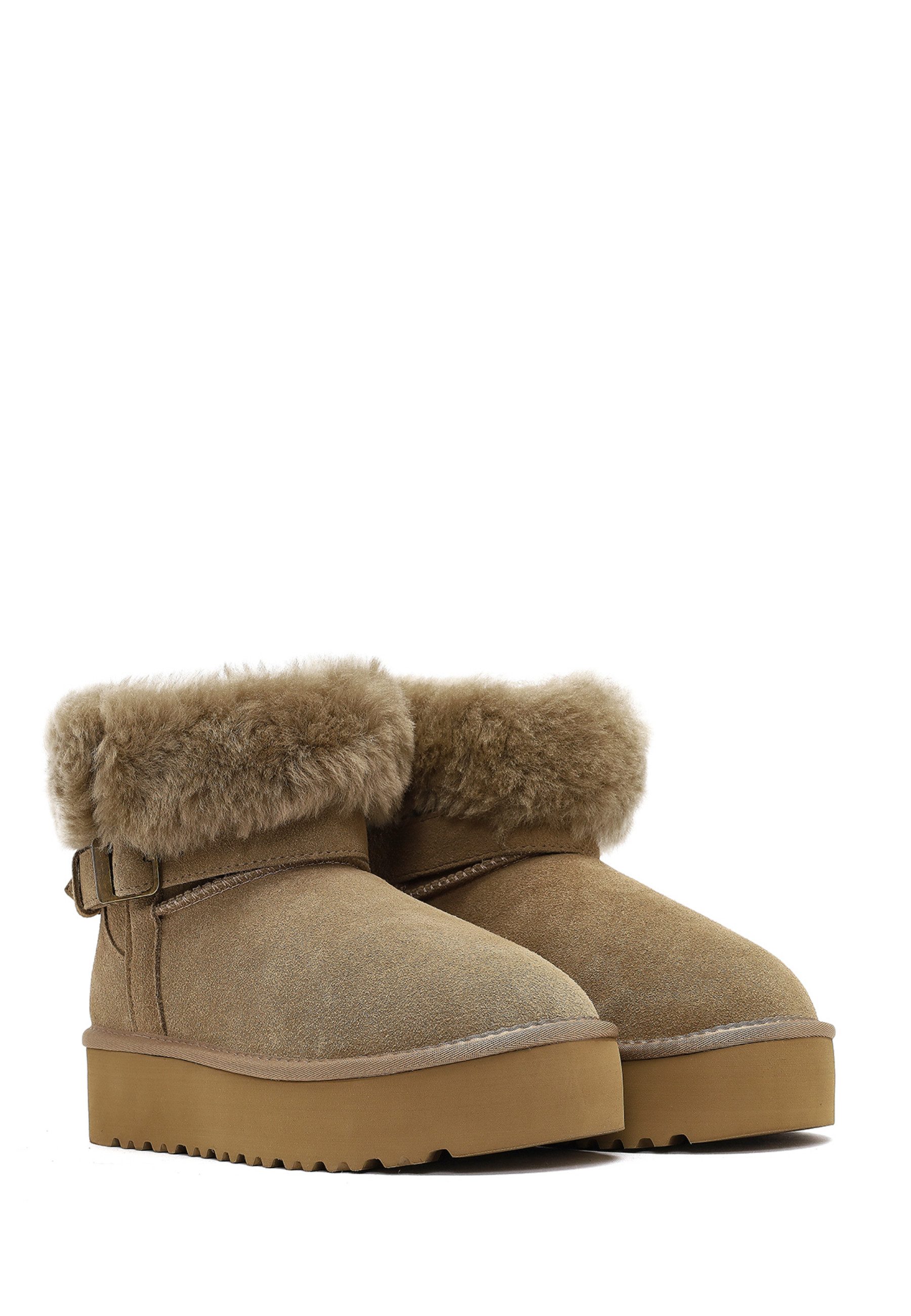 Derimod Teddy-Stiefel aus Veloursleder Ankleboots