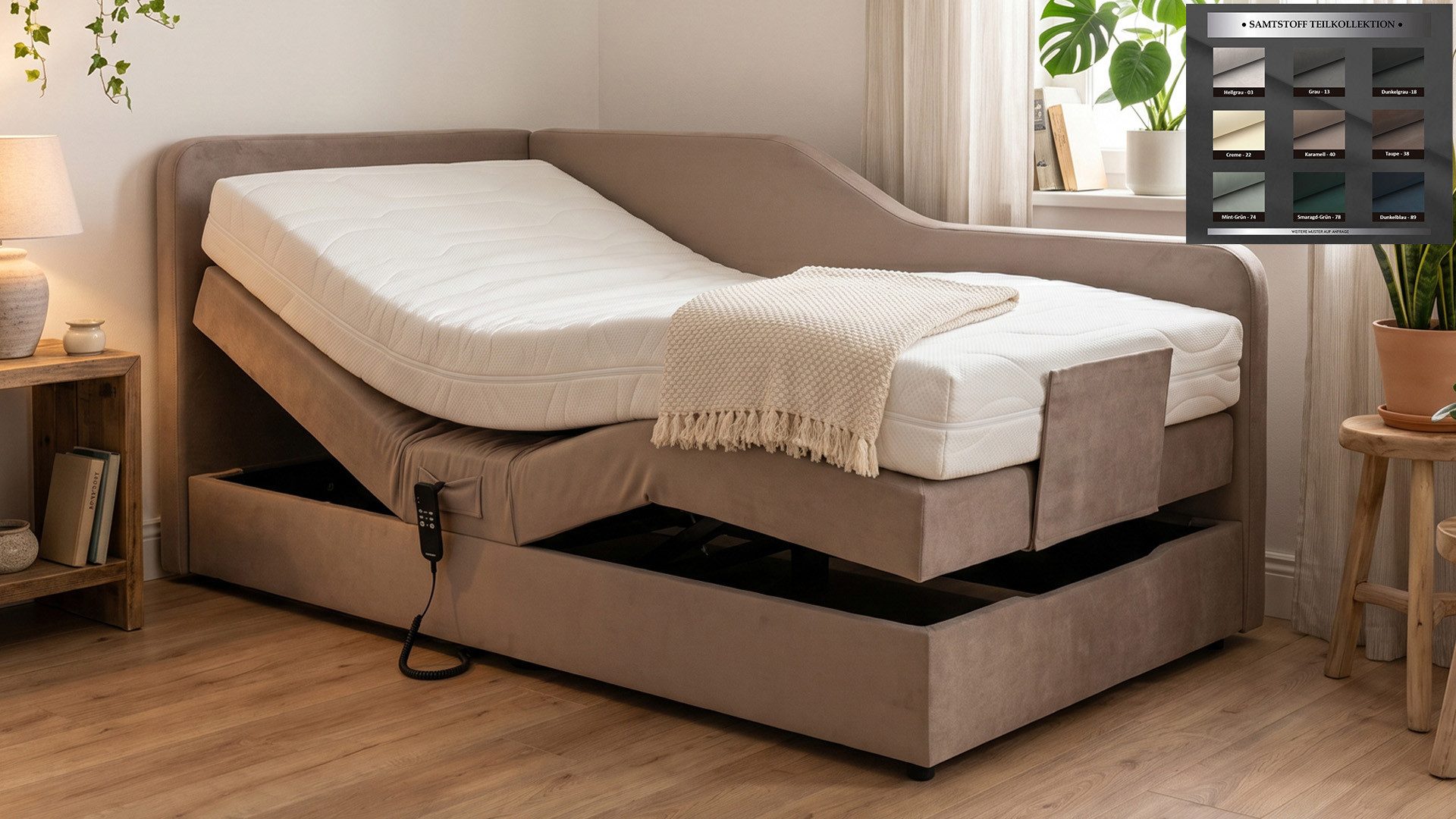 PAARA Boxspringbett Box Alexandria elektrisch verstellbar mit Motor alles, mit einzigartigem Belüftungssystem