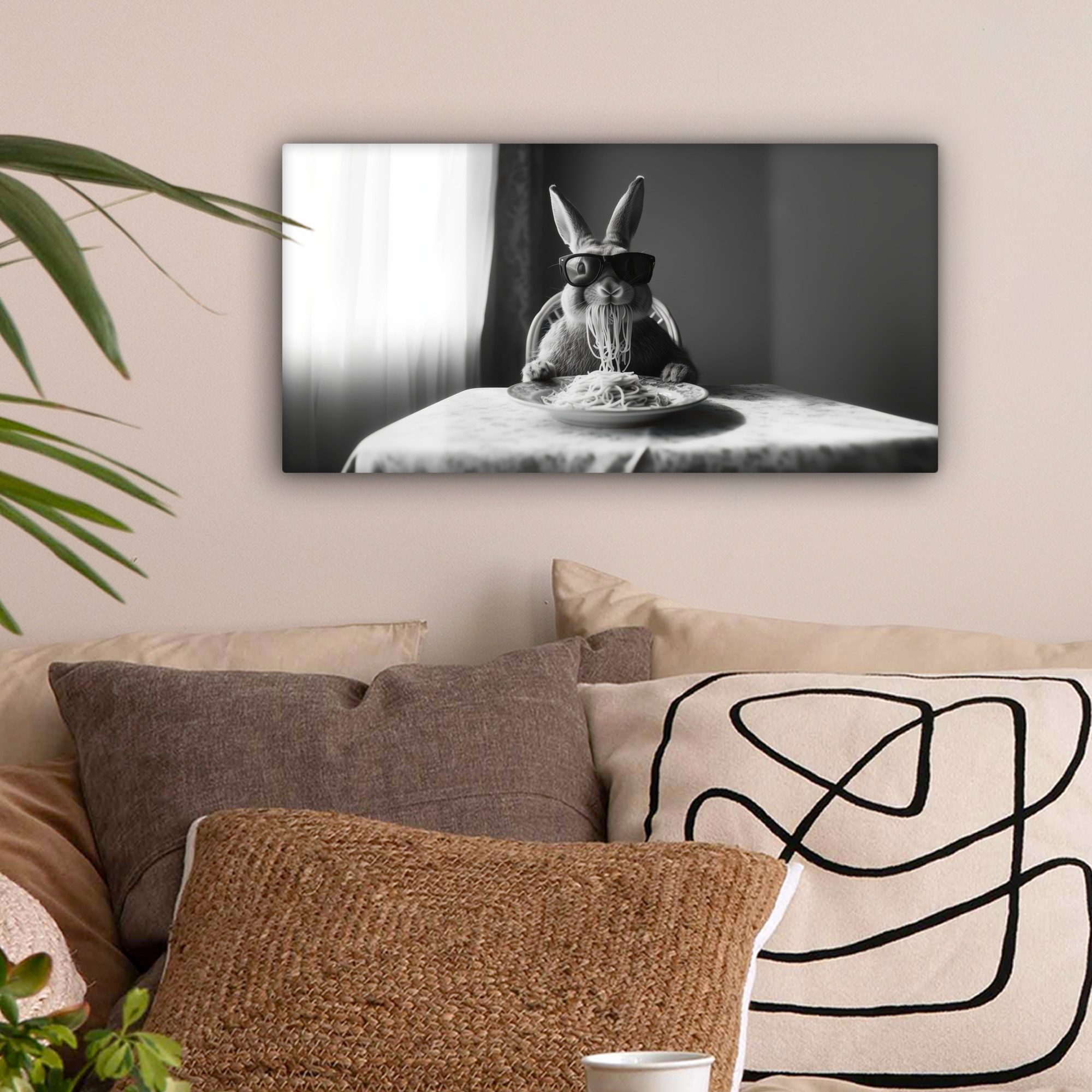OneMillionCanvasses® Leinwandbild Panorama Kaninchen - Hase günstig online kaufen