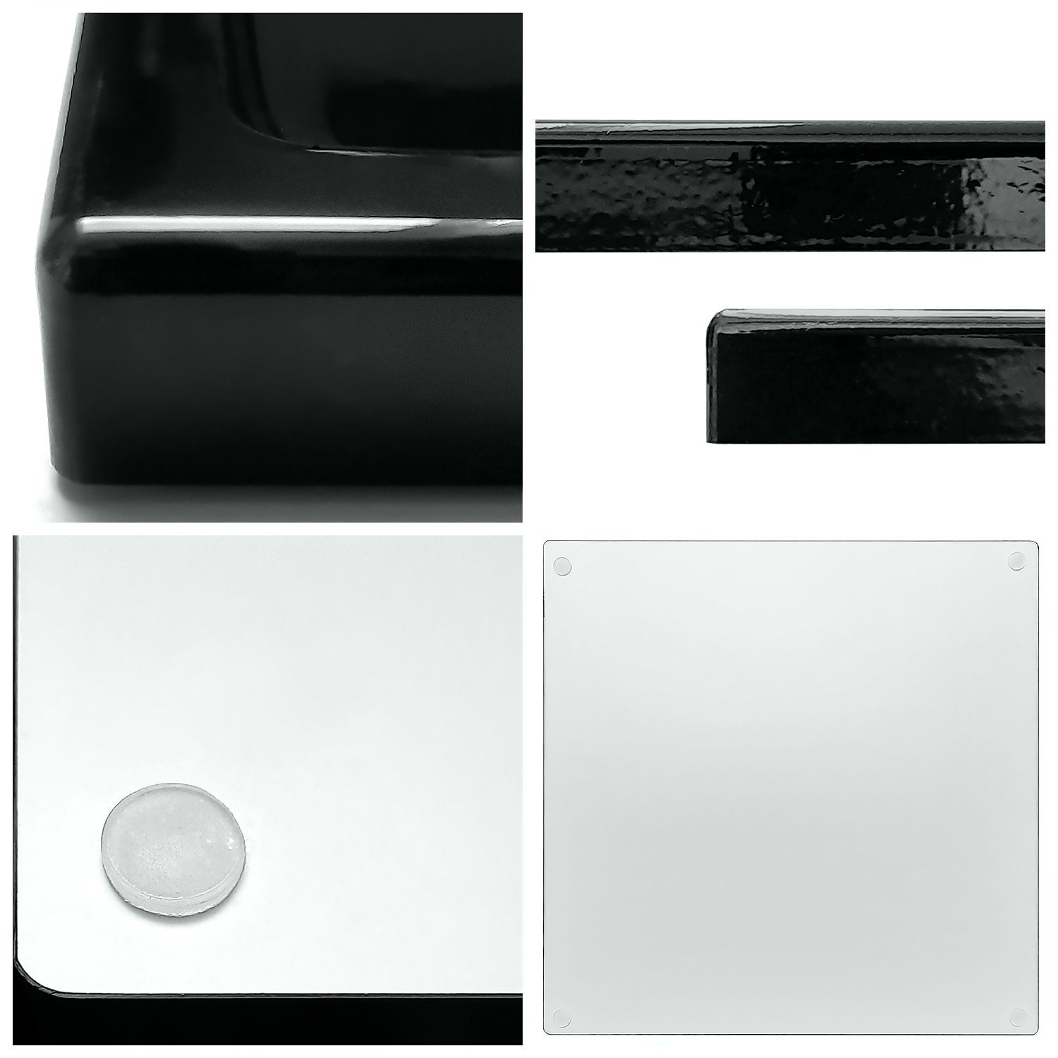 Vladon Dekoschale Maya (moderne Dekorationsschale, eckig), Beton Oxid-Optik (20 x 1,8 x 20 cm)