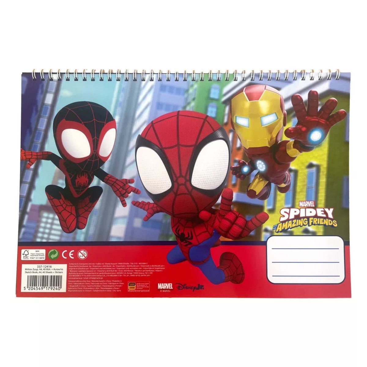Spiderman Kreativset Spiderman Spidey Web A/4 Spiral-Skizzenheft mit 40 Blatt und