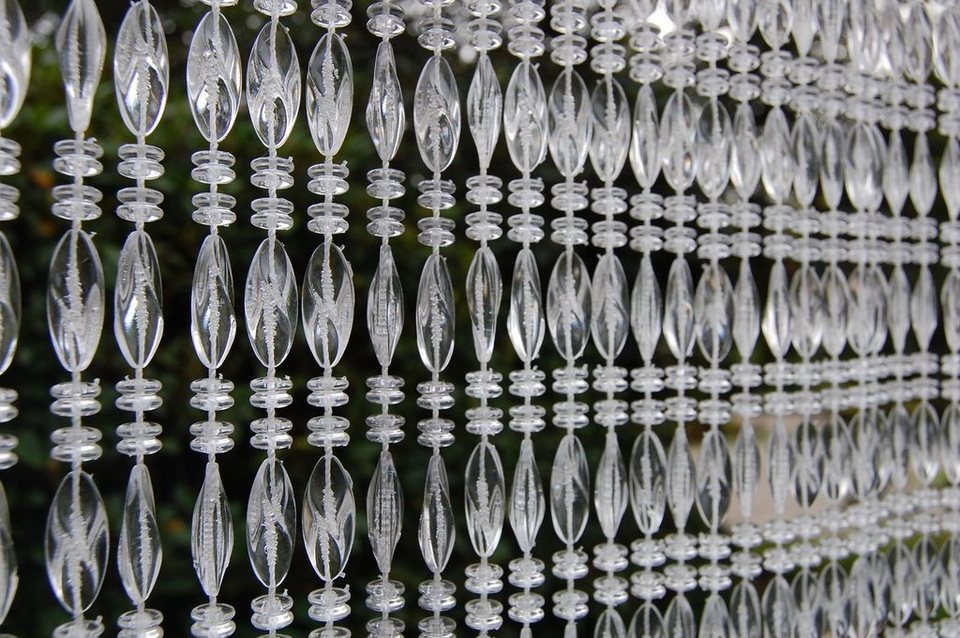 Türvorhang La Tenda ELBA 2 XL Perlenvorhang transparent, La Tenda,  Hakenaufhängung, transparent, 120 x 230 cm, Polypropylen - Länge und Breite  individuell kürzbar