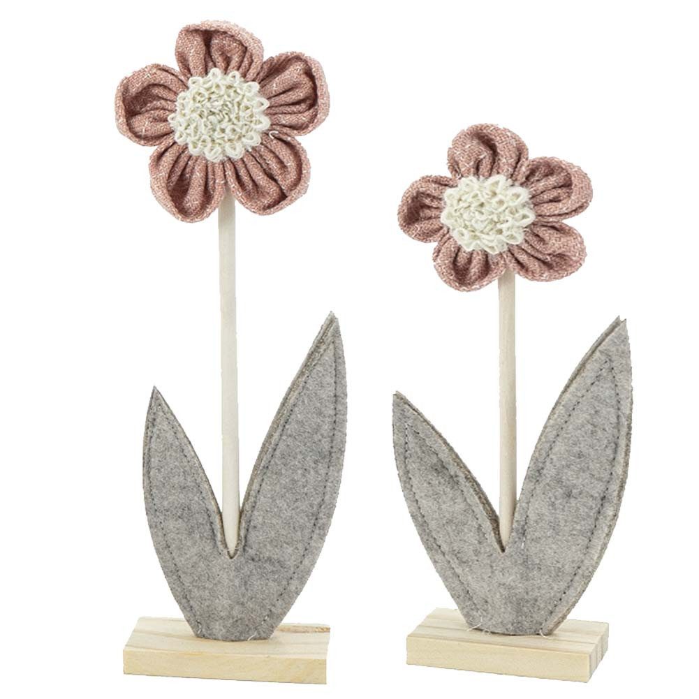 Dekoobjekt Dekoration Wohnzimmer Aufsteller Blume 2er Set