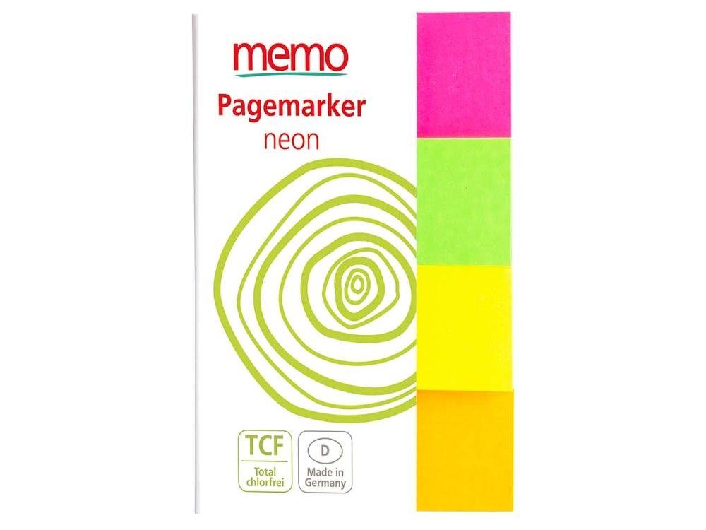memo Haftnotizblock memo Haftstreifen 'Neon Pagemarker' 4 x 20 x 50 mm