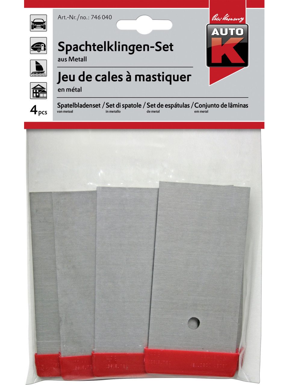 Auto-K Tapetenspachtel Auto-K Spachtelklingen-Set Metall 5 cm, 8 cm, 10