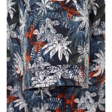 CASAMODA Kurzarmhemd Große Größen Kurzarmhemd florales Muster blau-rost CasaModa