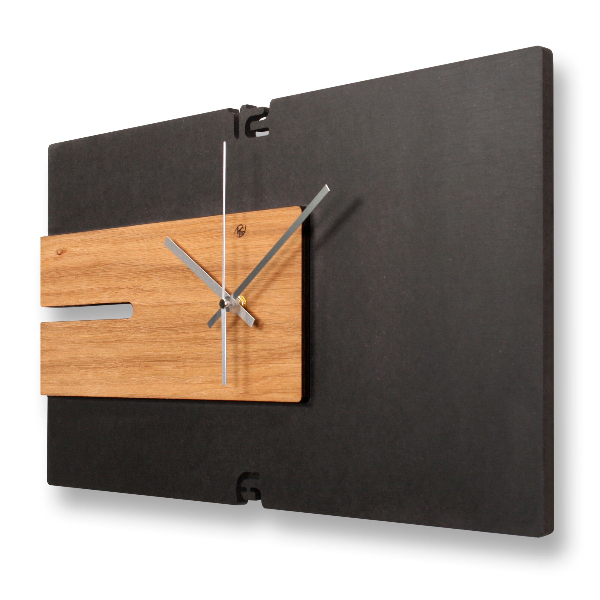 Kreative Feder Wanduhr Designer-Wanduhr „Modern Style“ aus Holz (ohne Ticke günstig online kaufen