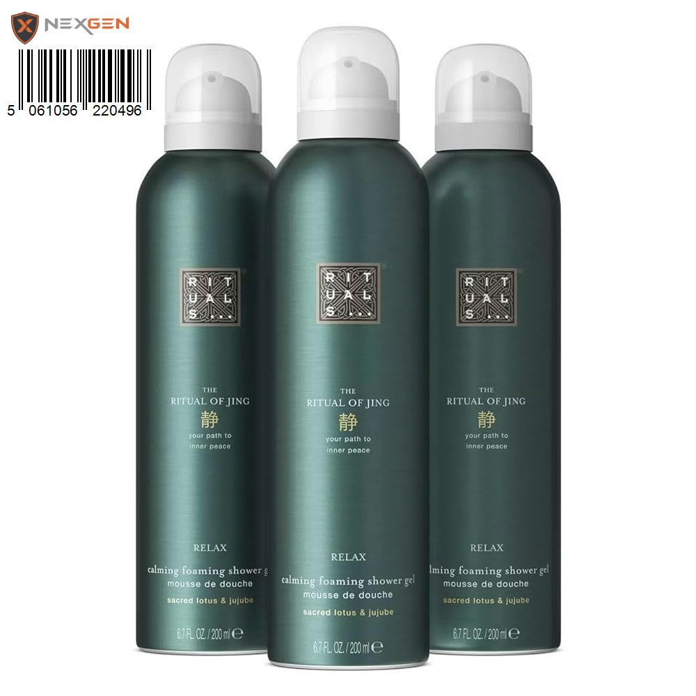 Rituals Duschschaum von Ritual of Jing Vorteilspack: 3x200 ml, heiligem Lotus, Jujube