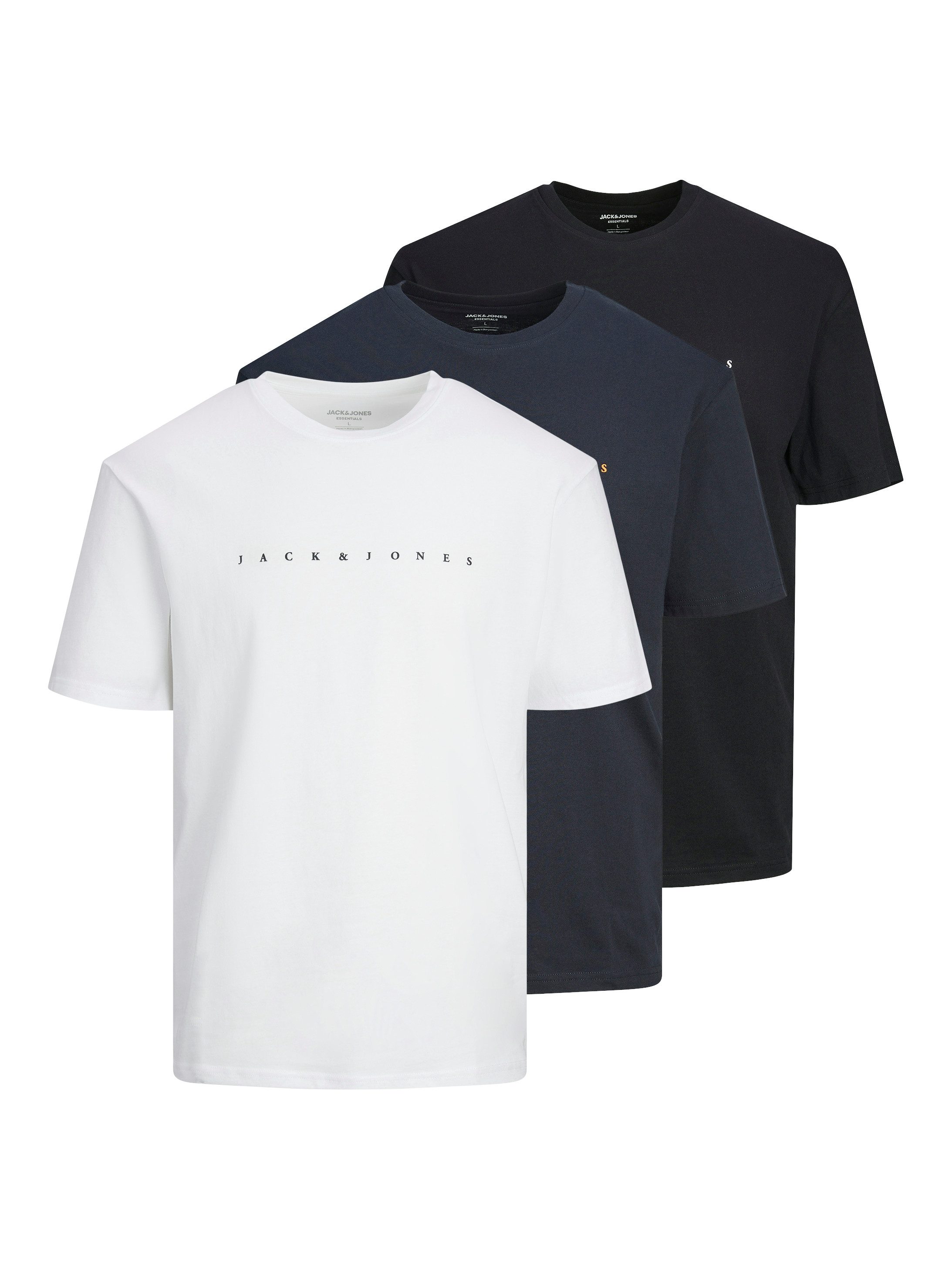 Jack & Jones Junior T-Shirt JJESTAR JJ TEE SS NOOS 3PK MP JNR (Packung, 3-tlg)
