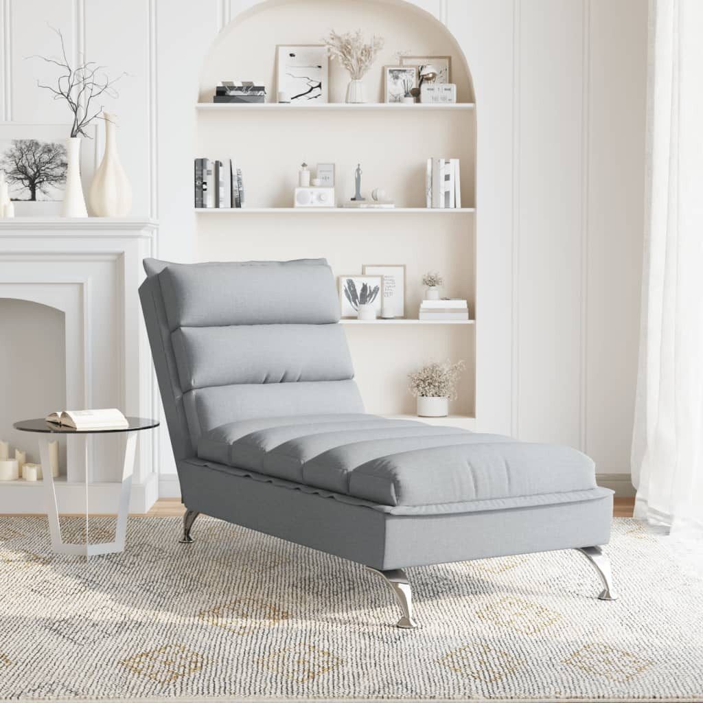 vidaXL Chaiselongue Chaiselongue mit Kissen Hellgrau günstig online kaufen