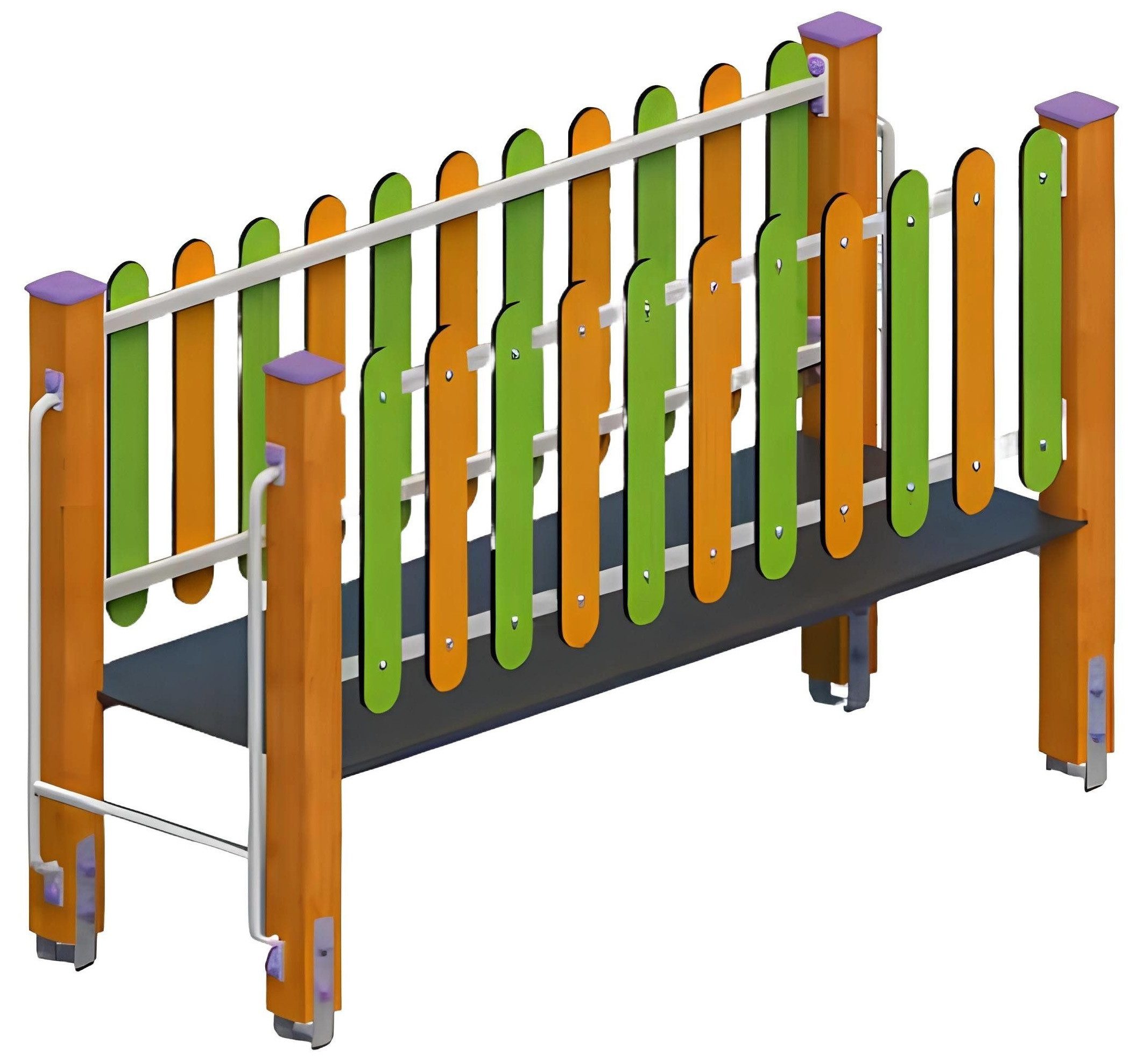 Balanceboard Balancierbrücke mit Schwebebalken für Kinder aus hochwertigem Holz