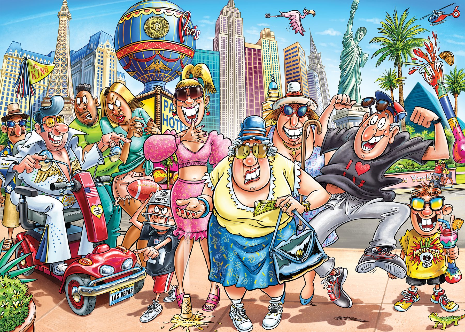 Jumbo Spiele Puzzle Wasgij Original 48, Was in Vegas passiert!, 1000 Teile Puzzle, 1000 Puzzleteile