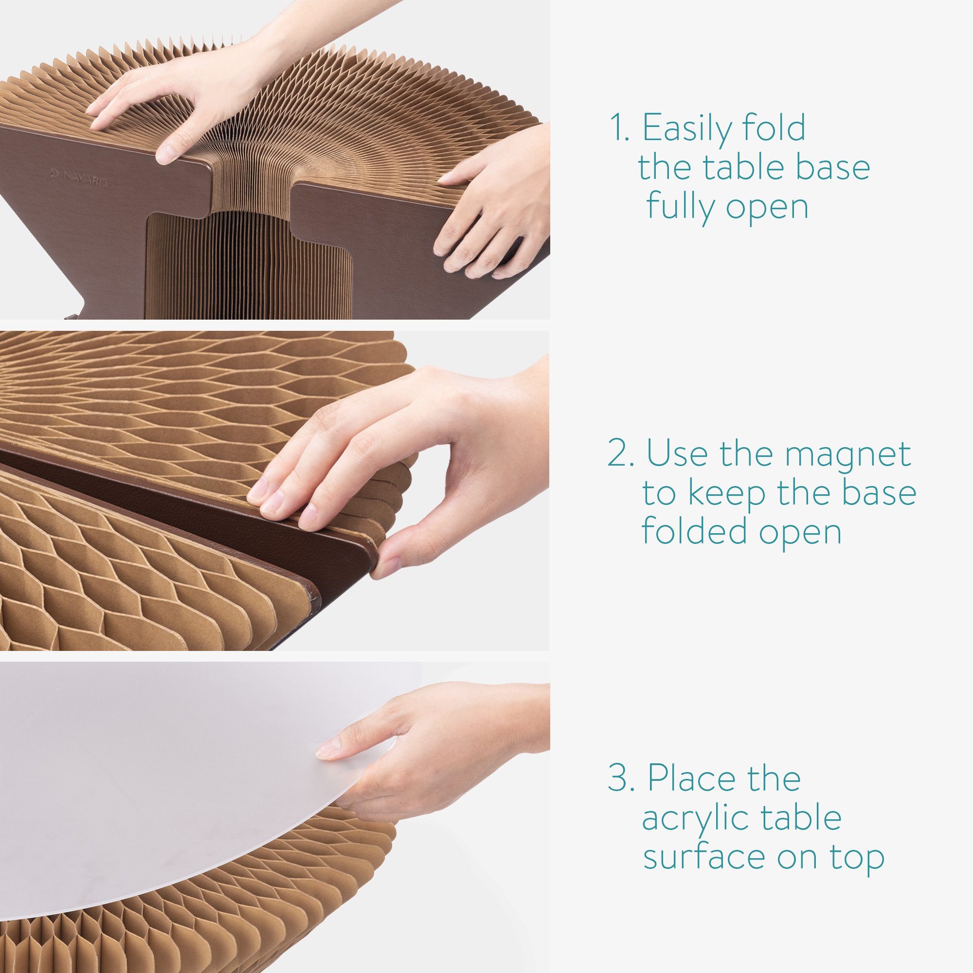 aus - faltbar Papier Tisch Beistelltisch Navaris Beistelltisch - Pappmöbel