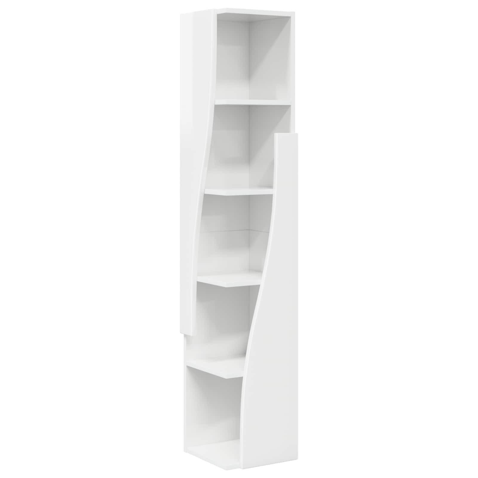vidaXL Eckschrank Eckschrank 27,5x27x140cm Holzwerkstoff Hochglanz Weiß (1-St)