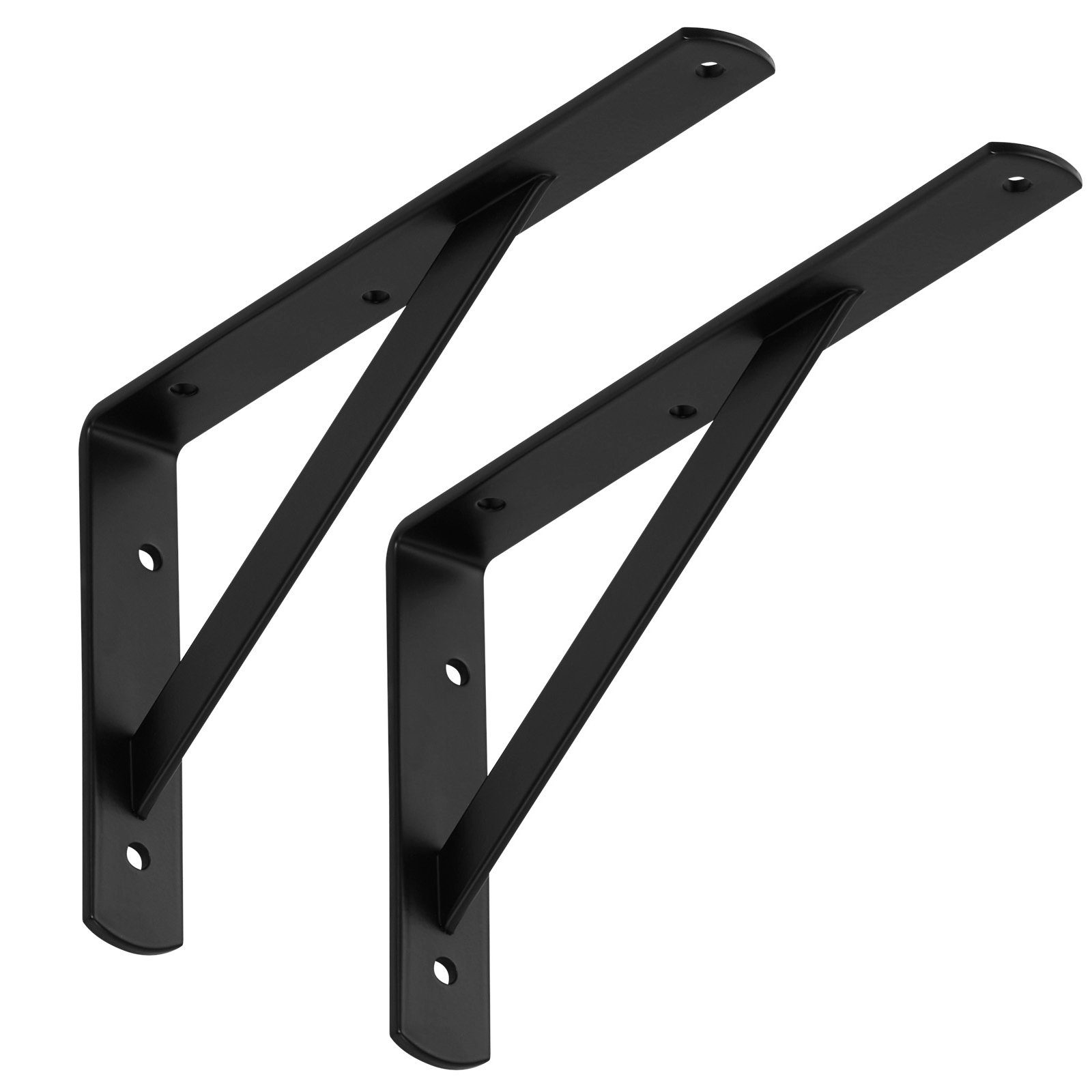 SO-TECH® Wandregalhalter Schwerlast-Konsole Regalkonsole BLACKLINE I schwarz, Set 2-tlg., Tragkraft bis zu 200 kg / Paar - 25 x 15 x 3 x 0,4 cm