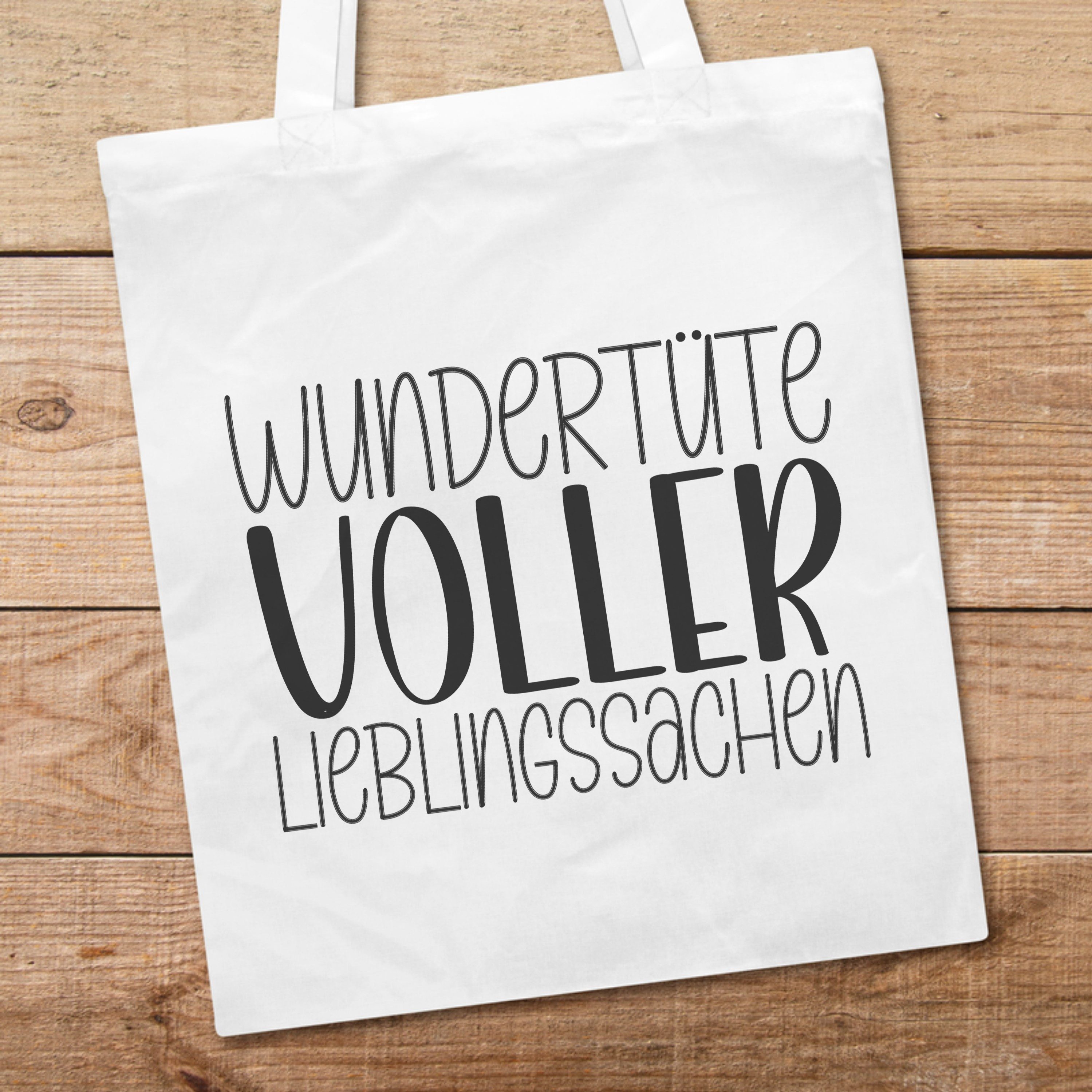 PhotoFancy Tragetasche mit Spruch 'Wundertüte' - Stoffbeutel, mit lustigem Spruch