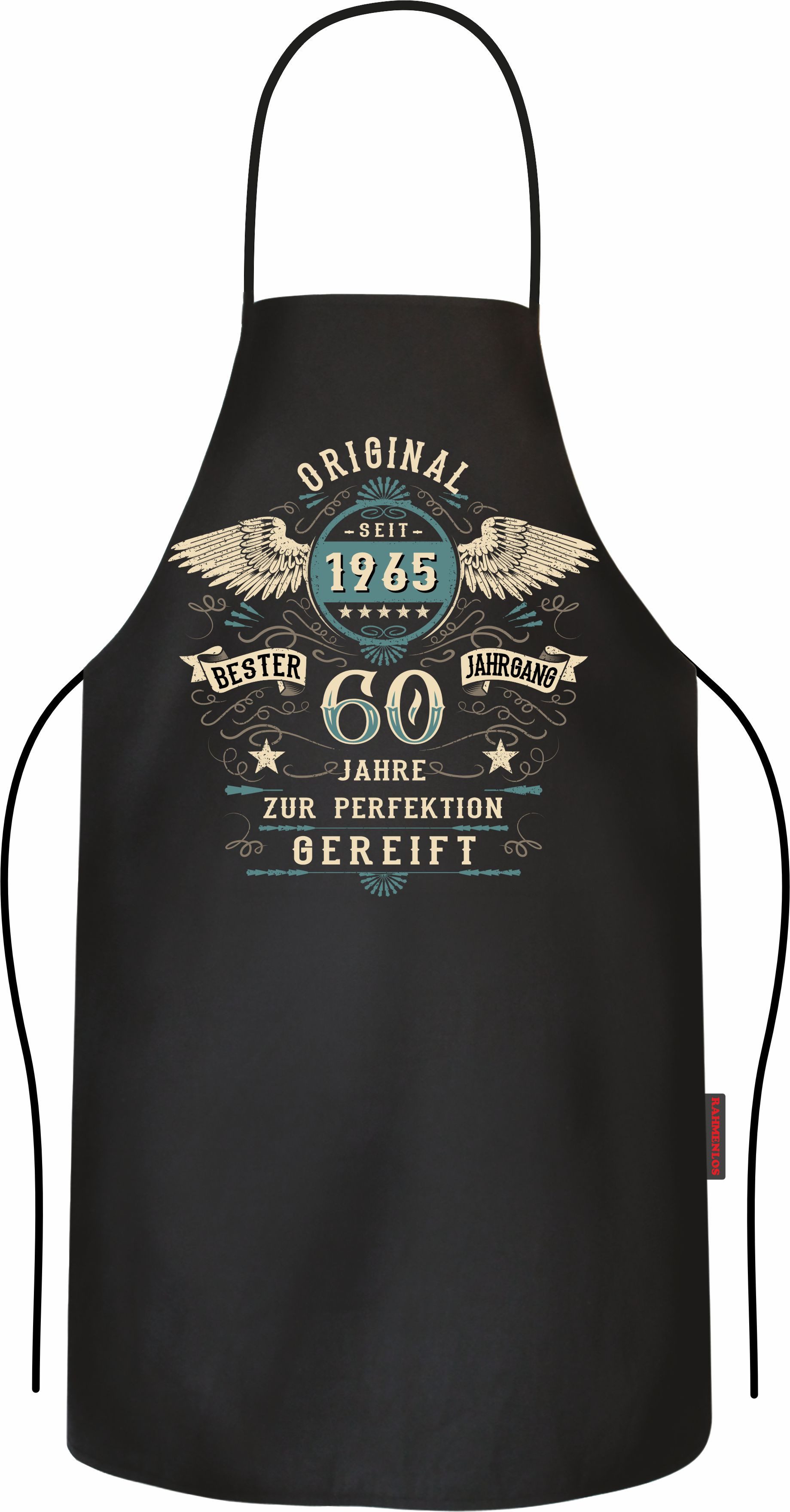 LOBO NEGRO® Grillschürze Kochschürze als Geschenk zum 60. Geburtstag zur Perfektion gereift