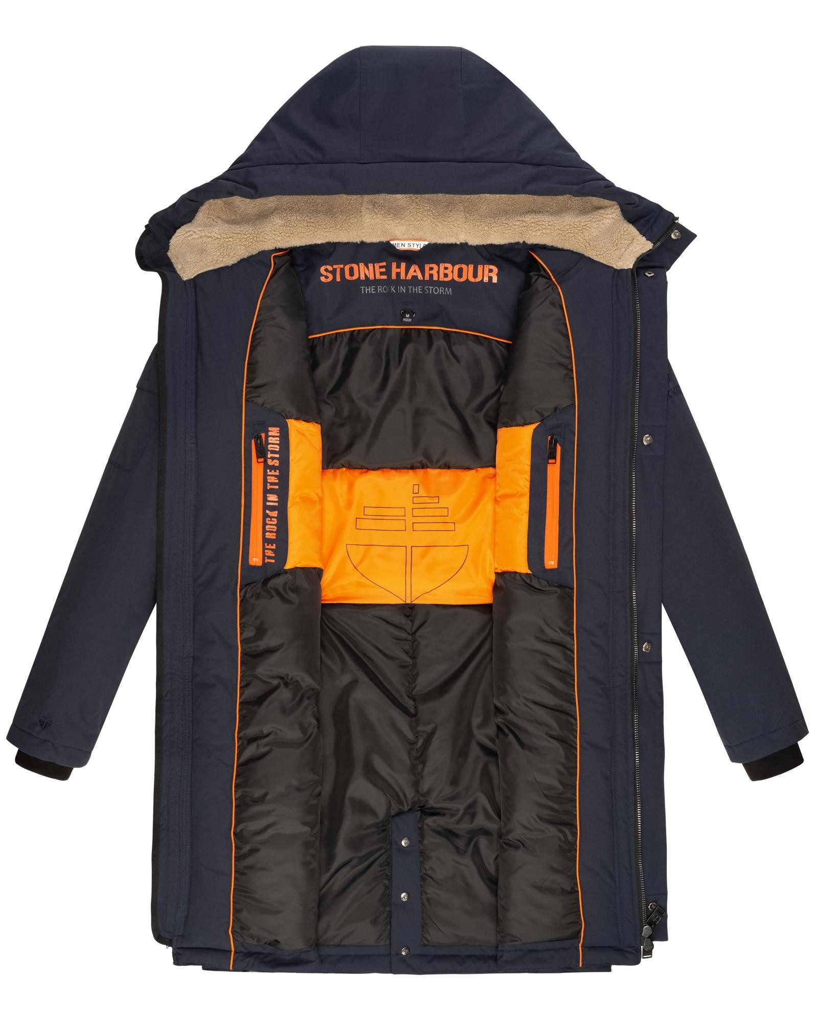 Stone Harbour Wintermantel Cyriaan XX Langer Herren Winterparka mit großen Eingrifftaschen