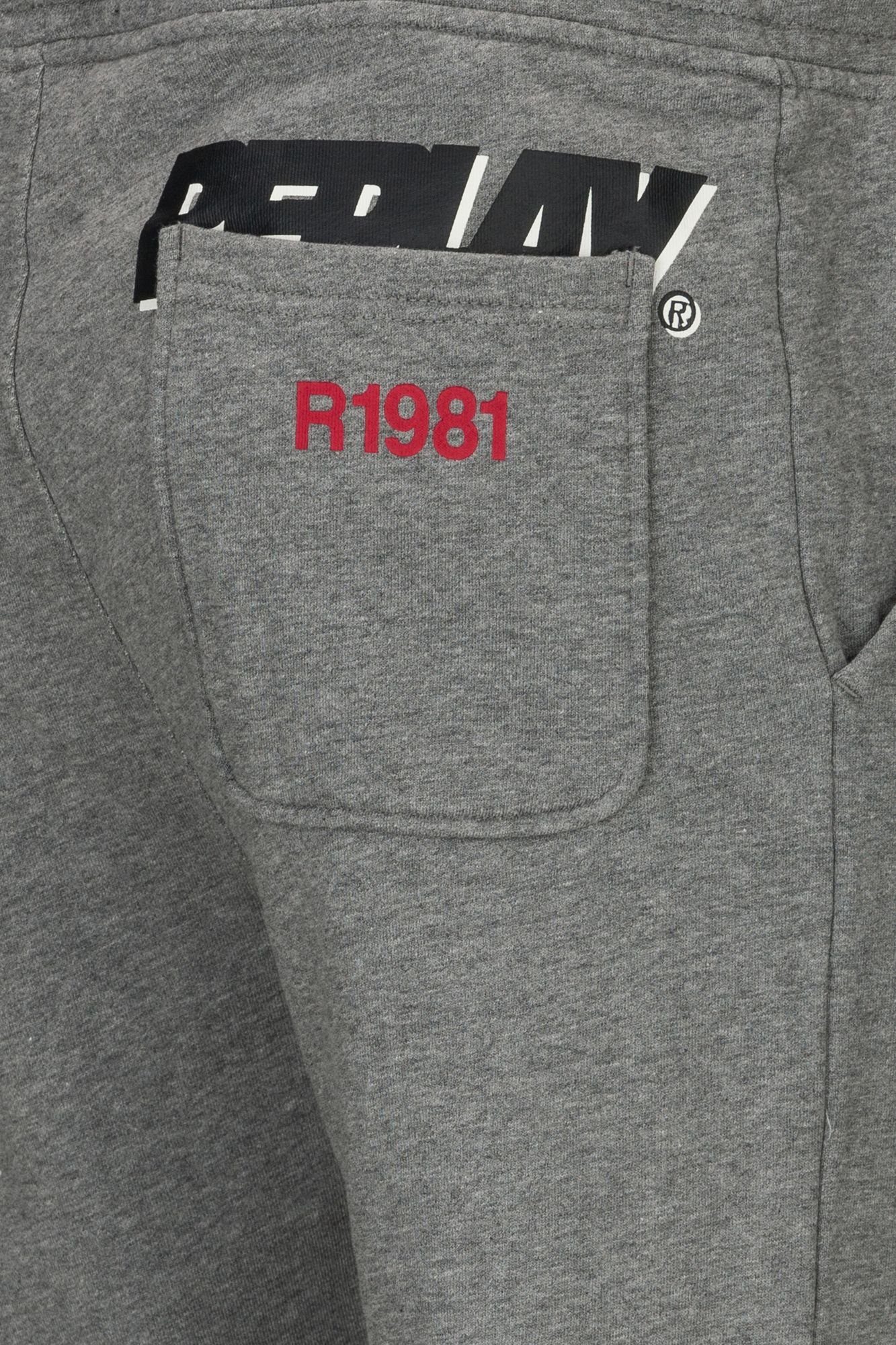Aufdruck weichem Baumwolle-Sweatshirtstoff aus mit Replay Jogginghose Jogginghose seitlichem